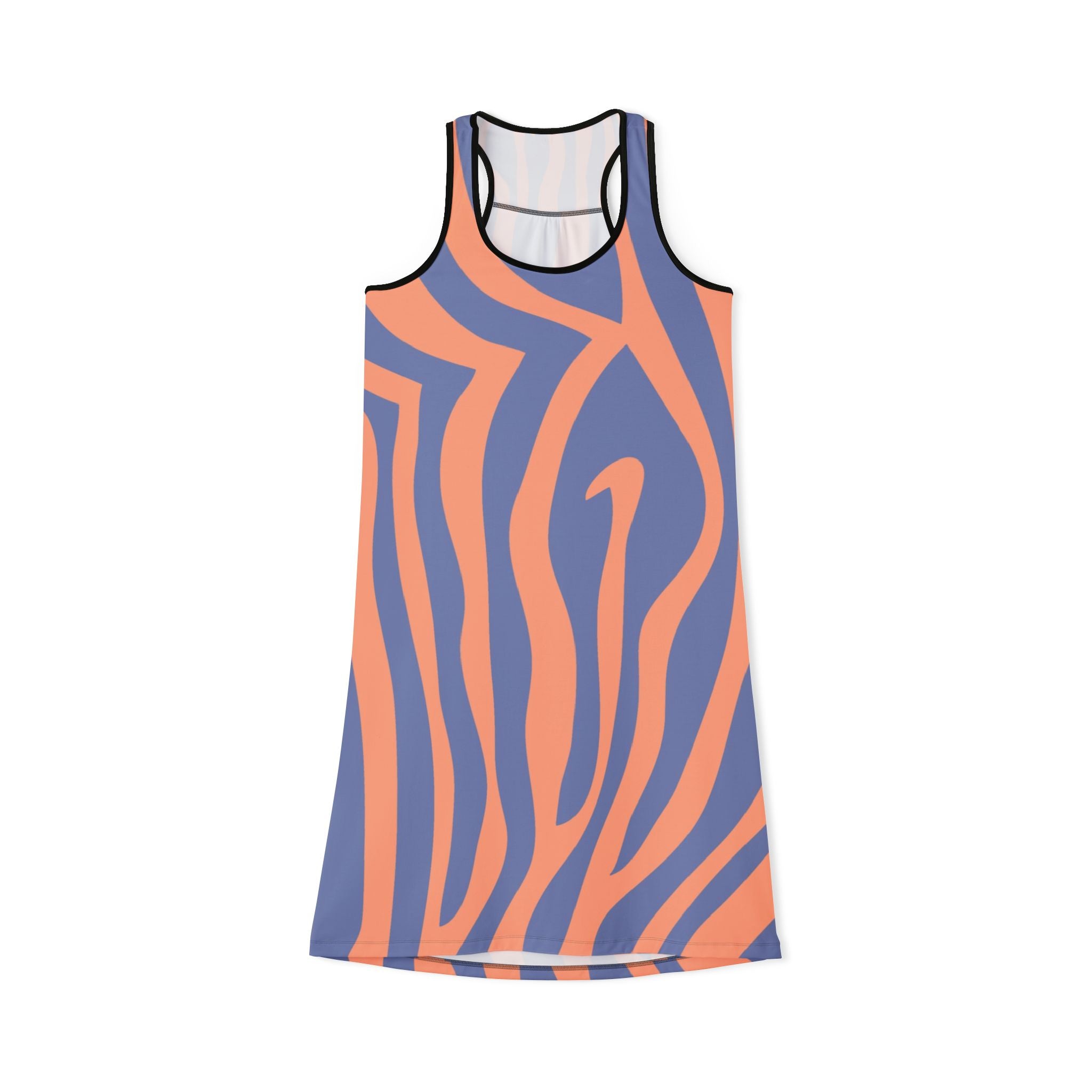 Melting Zebra Stripes Women's Racerback Dress (AOP), Artsulli - Art is Long, Life is Short, Tank Top, Size, XS, Color, Black, , , 74647255890575
