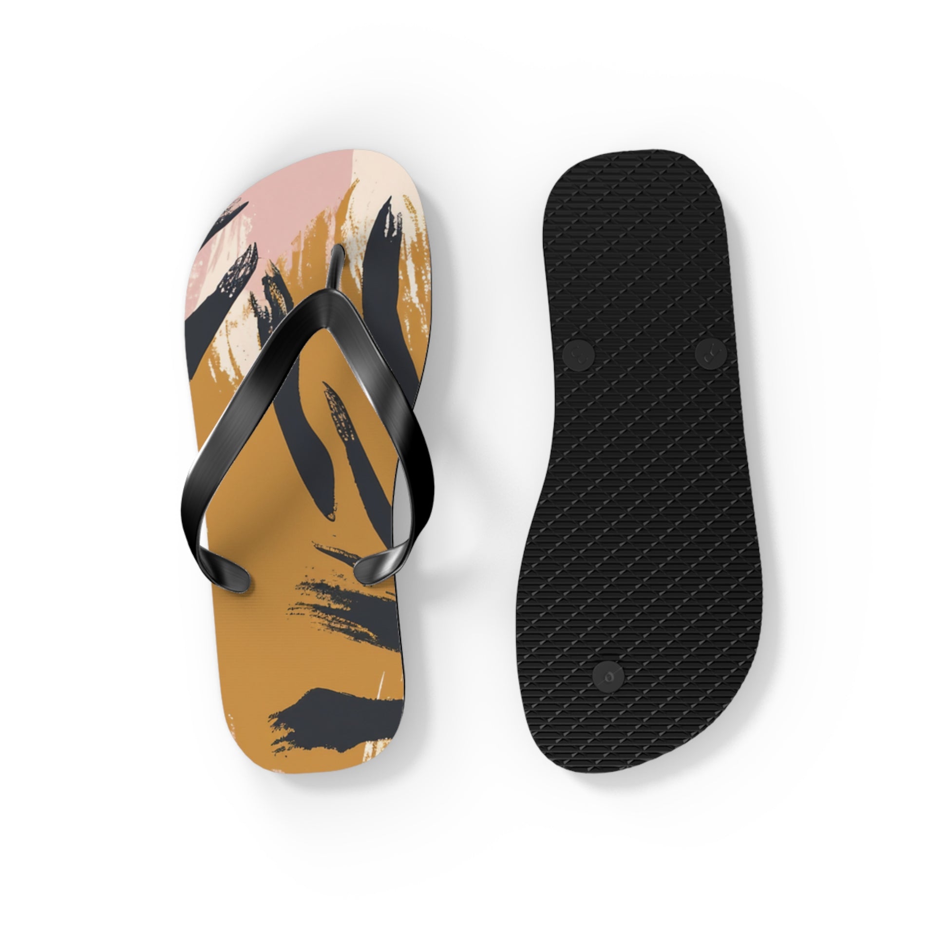 Zebra Brush Strokes Flip Flops, Artsulli - Art is Long, Life is Short, Shoes, , , , , , , 