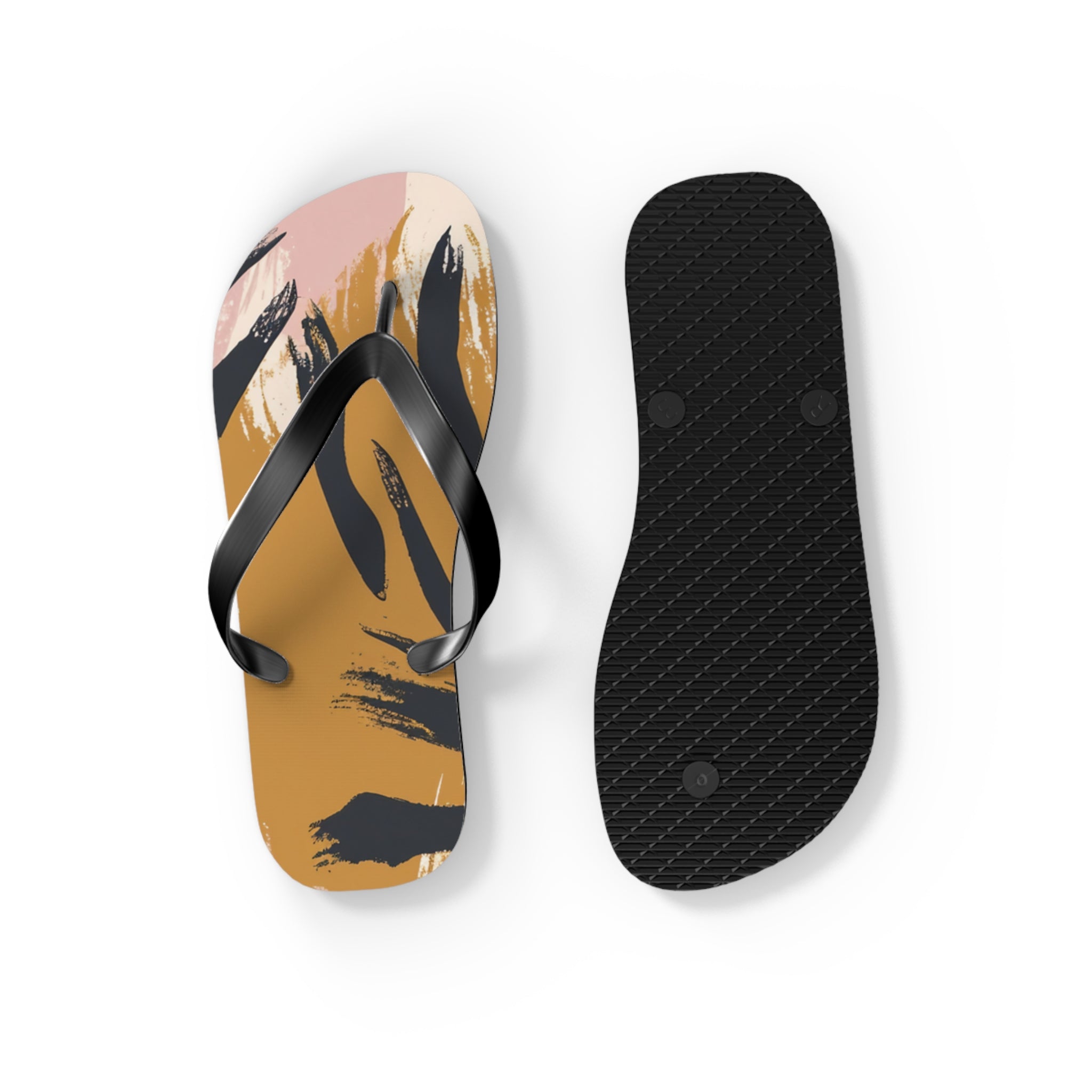 Zebra Brush Strokes Flip Flops, Artsulli - Art is Long, Life is Short, Shoes, , , , , , , 