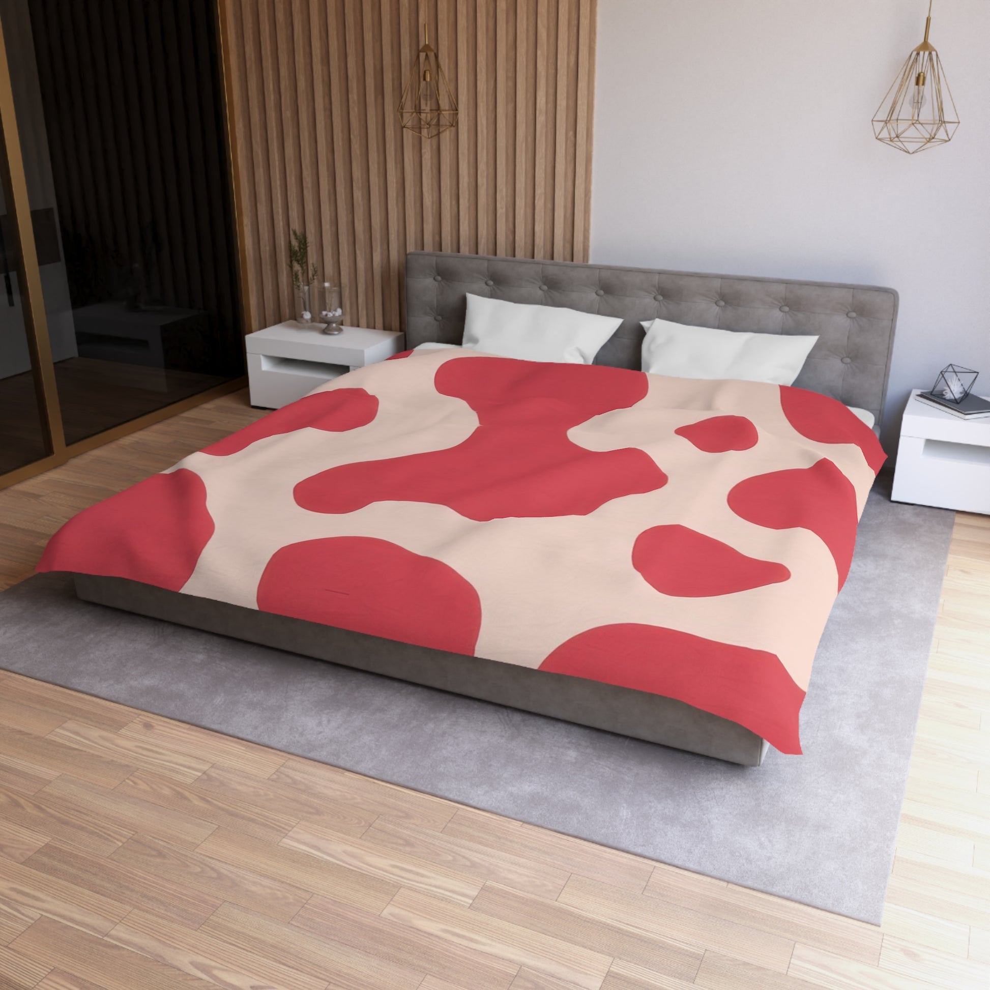 Red Jungle Cow Microfiber Duvet Cover, Artsulli - Art is Long, Life is Short, Home Decor, , , , , , , 