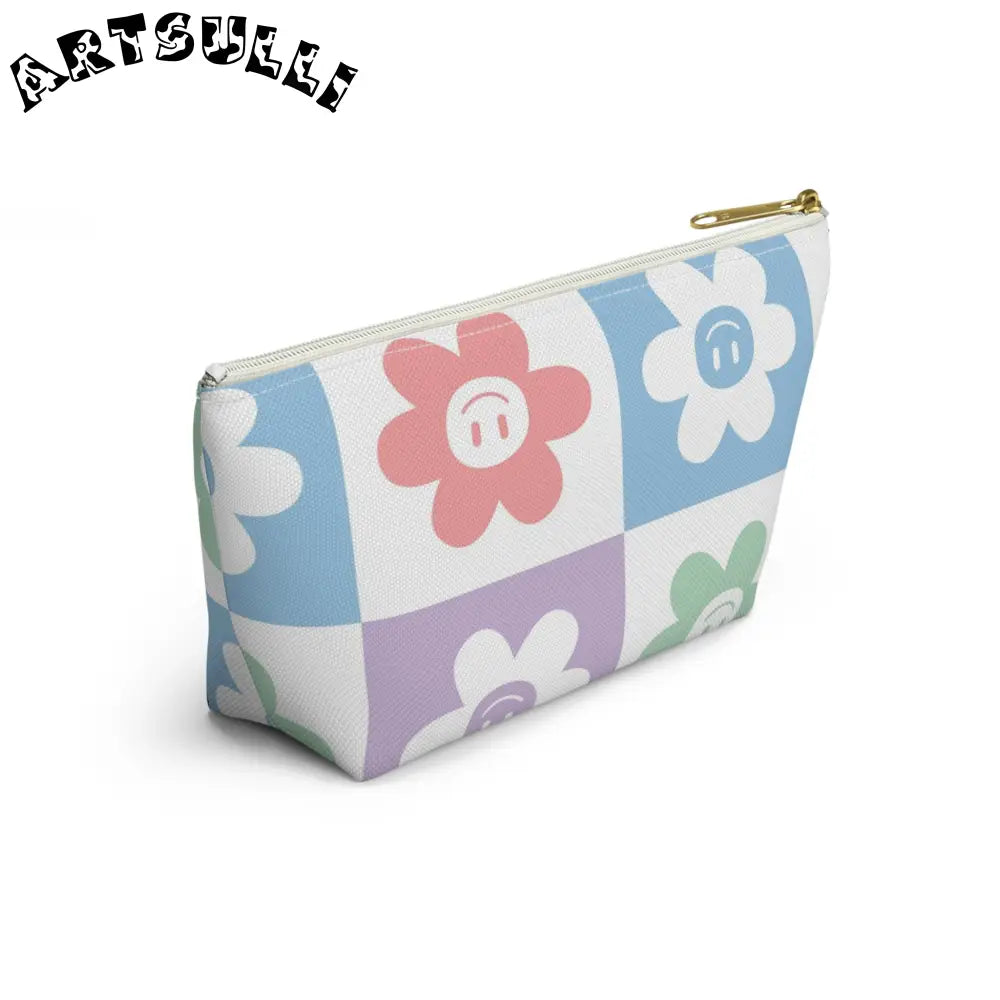 JAKKOUTTHEBXX Smiling Flower Checkerboard T-Bottom Pouch 2025