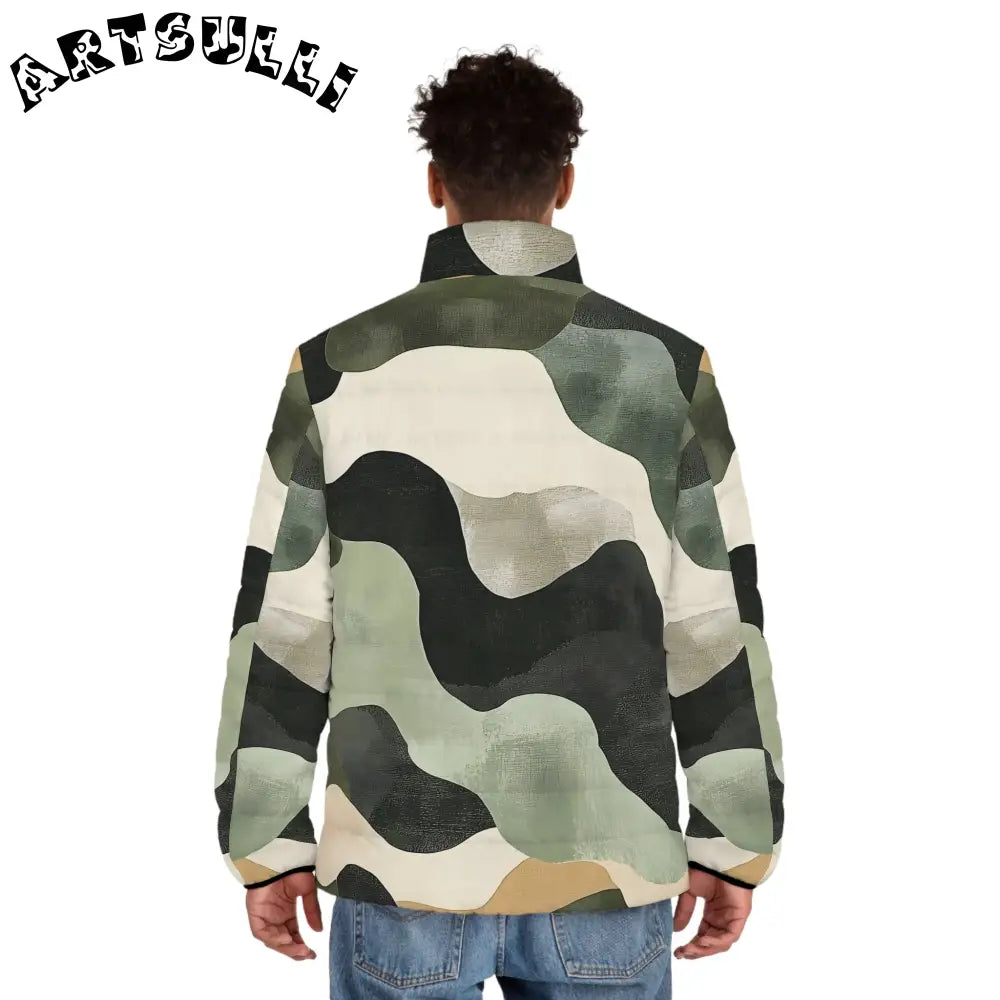 JAKKOUTTHEBXX Camouflage Puffer Jacket with Quilted Cuff Lining