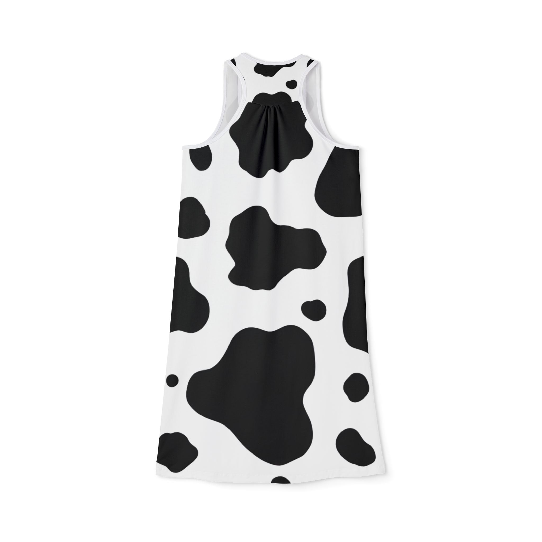 Cow Print Focus Women's Racerback Dress (AOP)