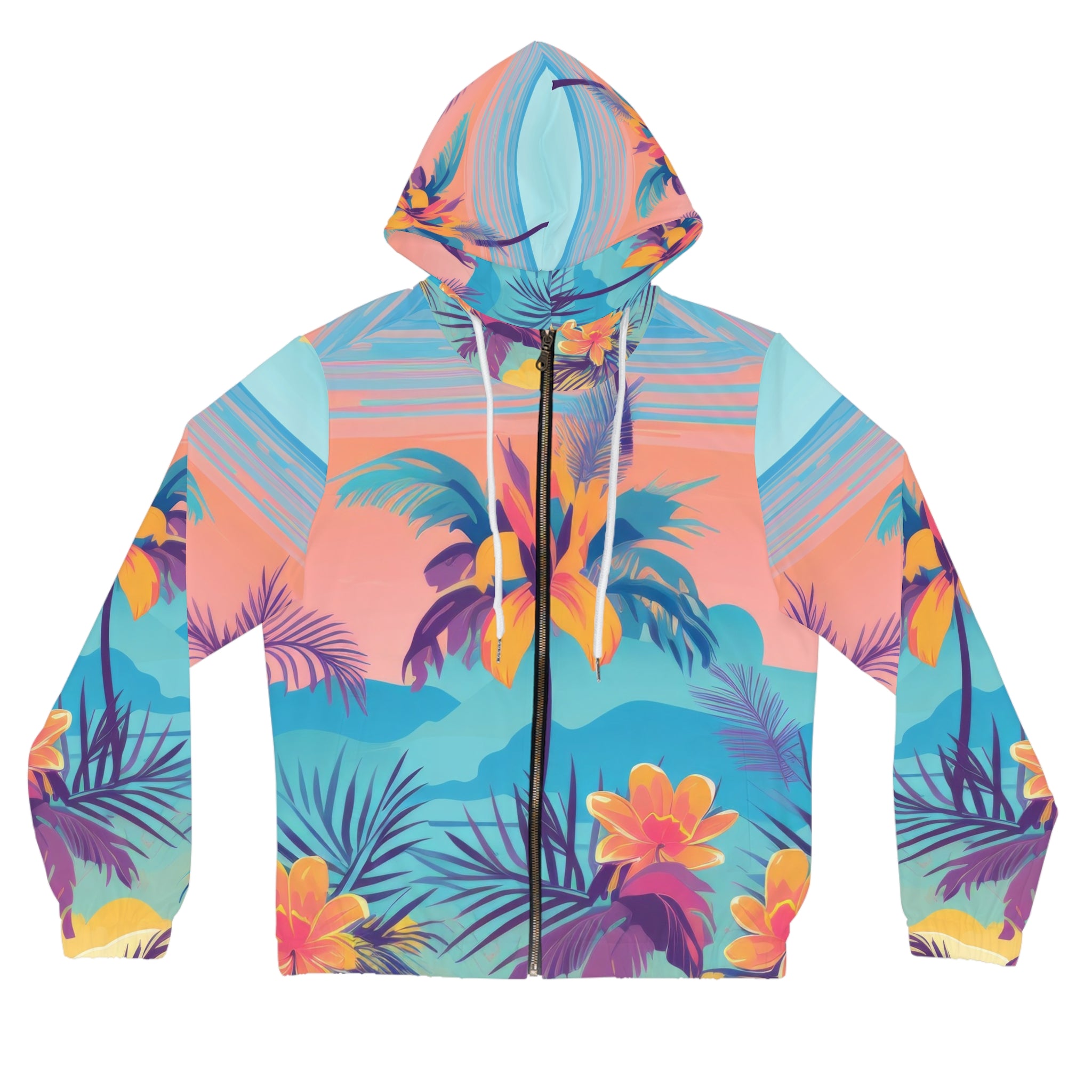 Sunset Paradise Women’s Full-Zip Hoodie (AOP), Artsulli - Art is Long, Life is Short, All Over Prints, Size, XS, Color, White, , , 24595292958105323904