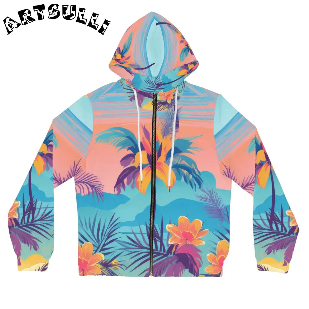 JAKKOUTTHEBXX Sunset Paradise Women’s Full-Zip Hoodie (AOP)