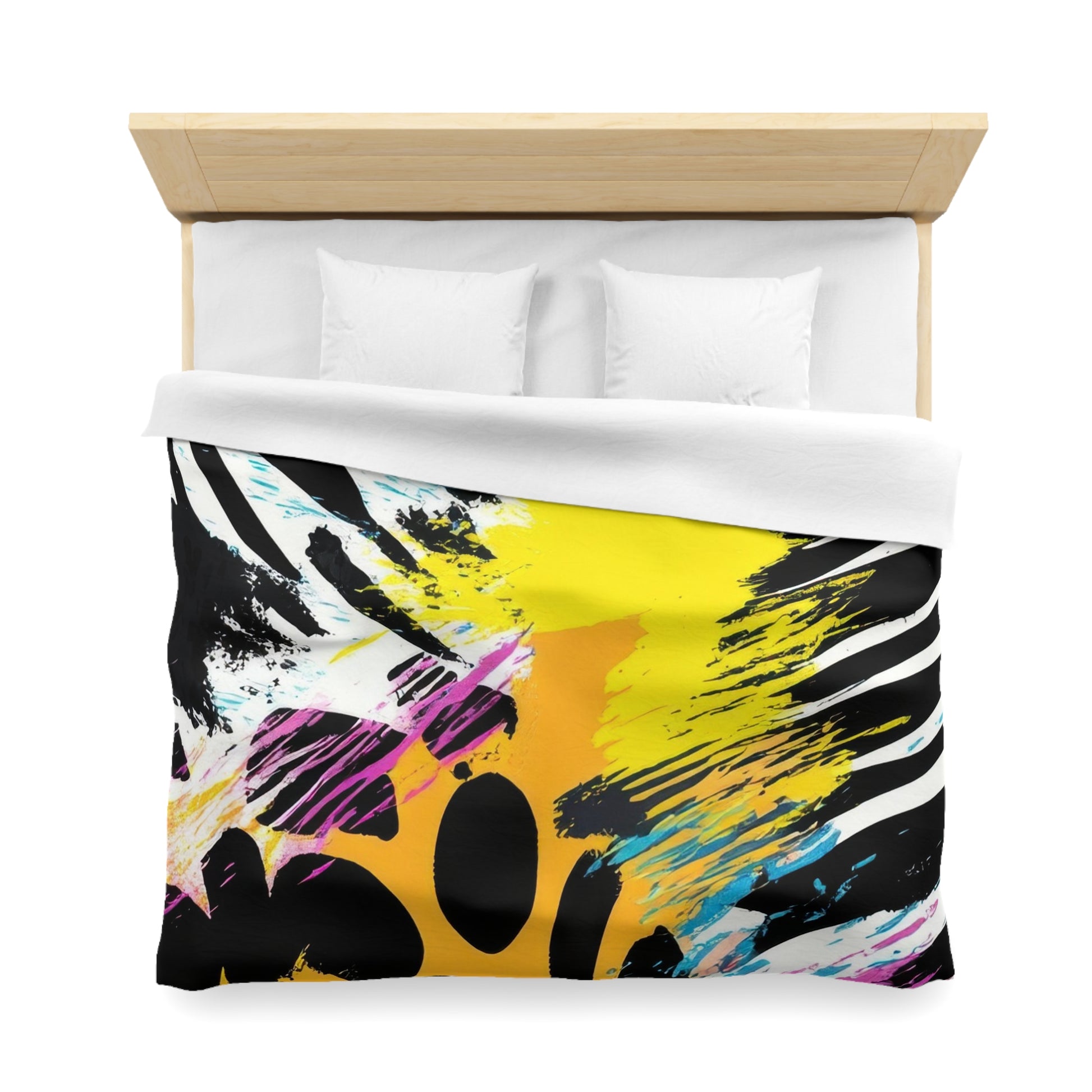 Zebra Stripes x Leapord Print x Paint Splatter Multi-Color Microfiber Duvet Cover, Artsulli - Art is Long, Life is Short, Home Decor, , , , , , , 