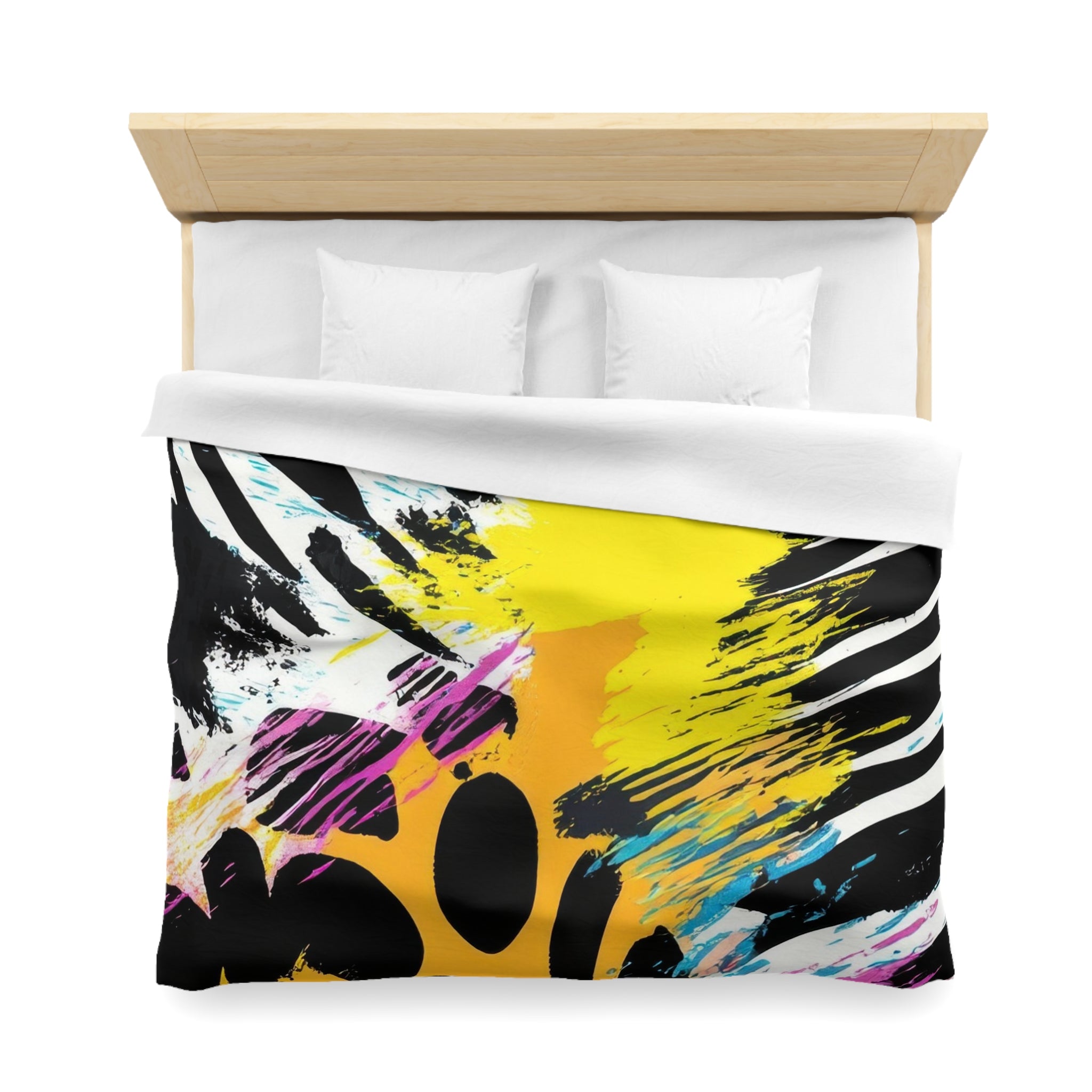 Zebra Stripes x Leapord Print x Paint Splatter Multi-Color Microfiber Duvet Cover, Artsulli - Art is Long, Life is Short, Home Decor, , , , , , , 