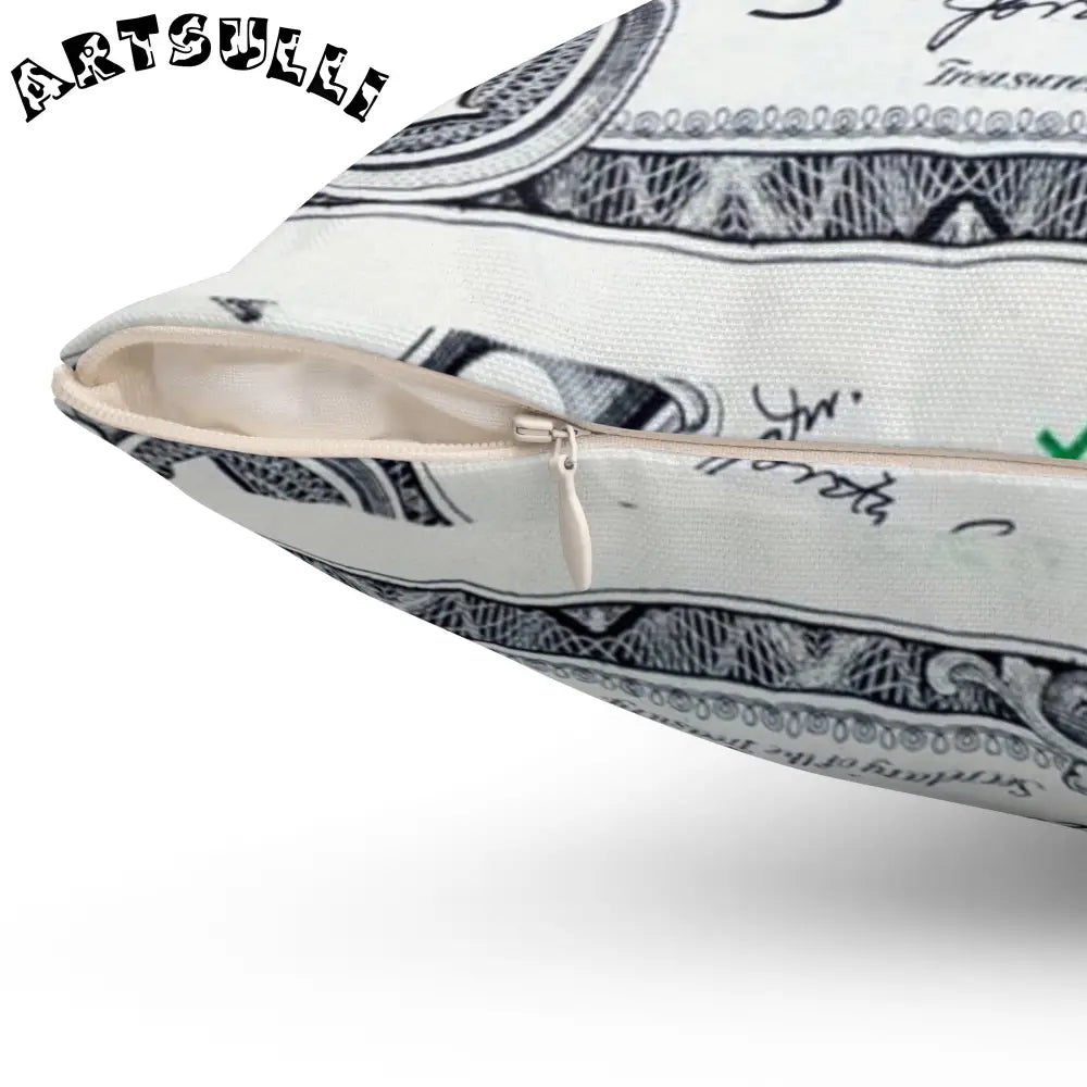 JAKKOUTTHEBXX Dollar Bill Statement Indoor Pillow 2025