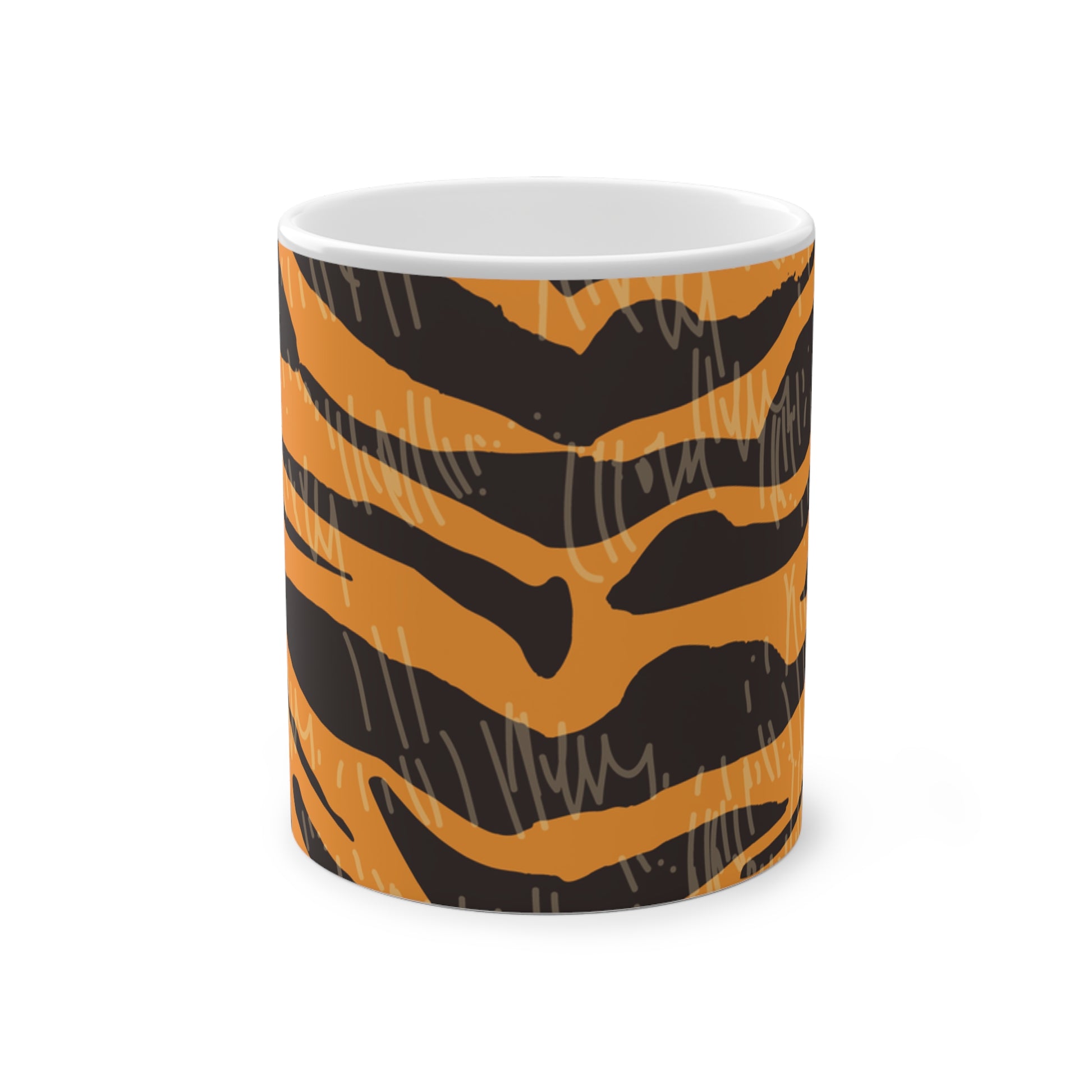 Tiger Scratches Orange & Black Magic Mug, 11oz, Artsulli - Art is Long, Life is Short, Mug, , , , , , , 