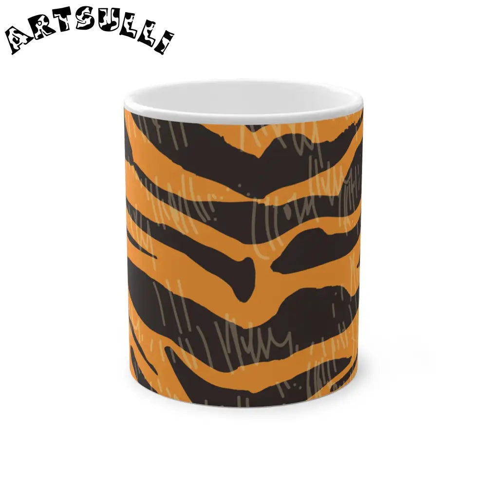 JAKKOUTTHEBXX Tiger Scratches Orange & Black Magic Mug 11oz