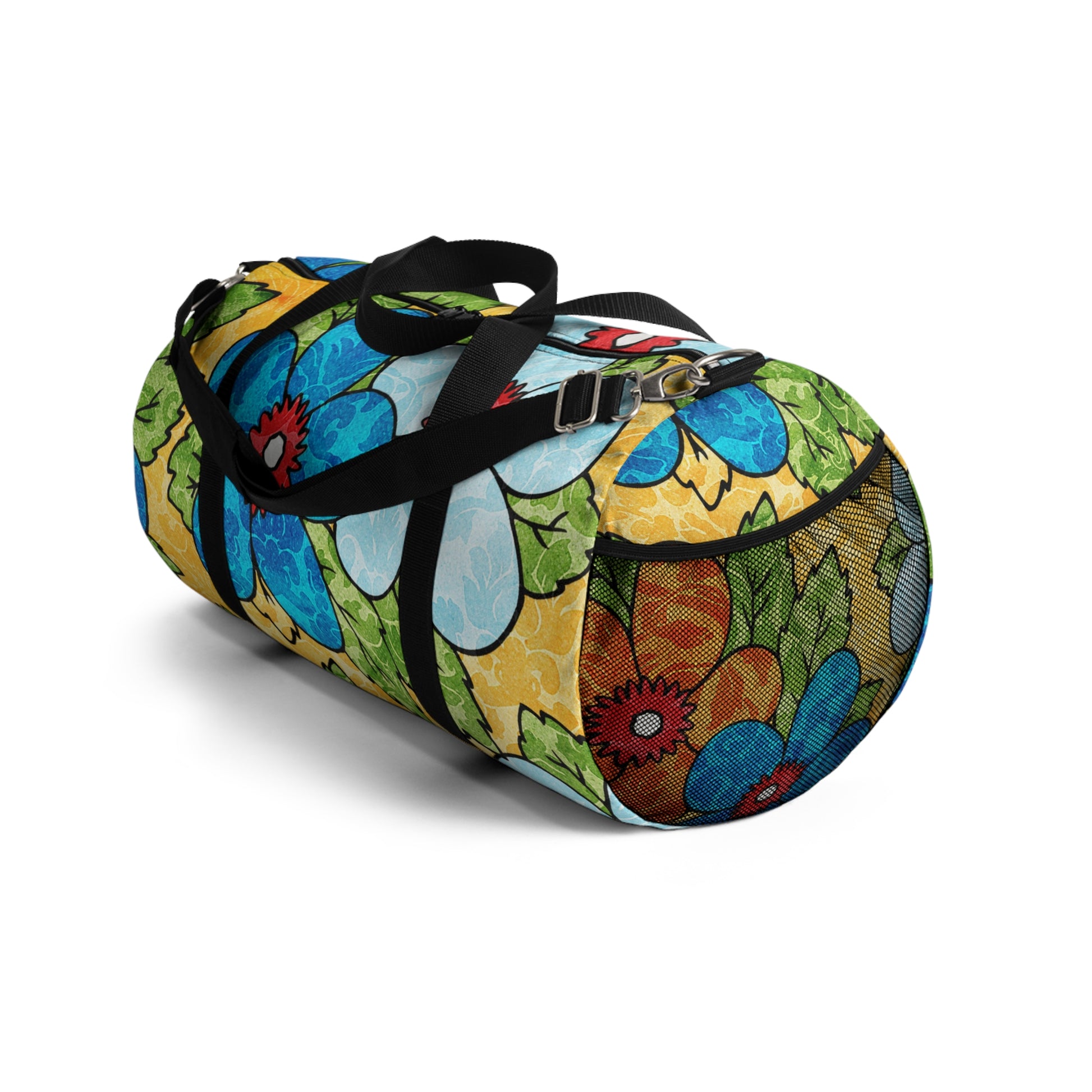 Groovy Yellow Floral Kl II Duffel Bag, Artsulli - Art is Long, Life is Short, Bags, , , , , , , 