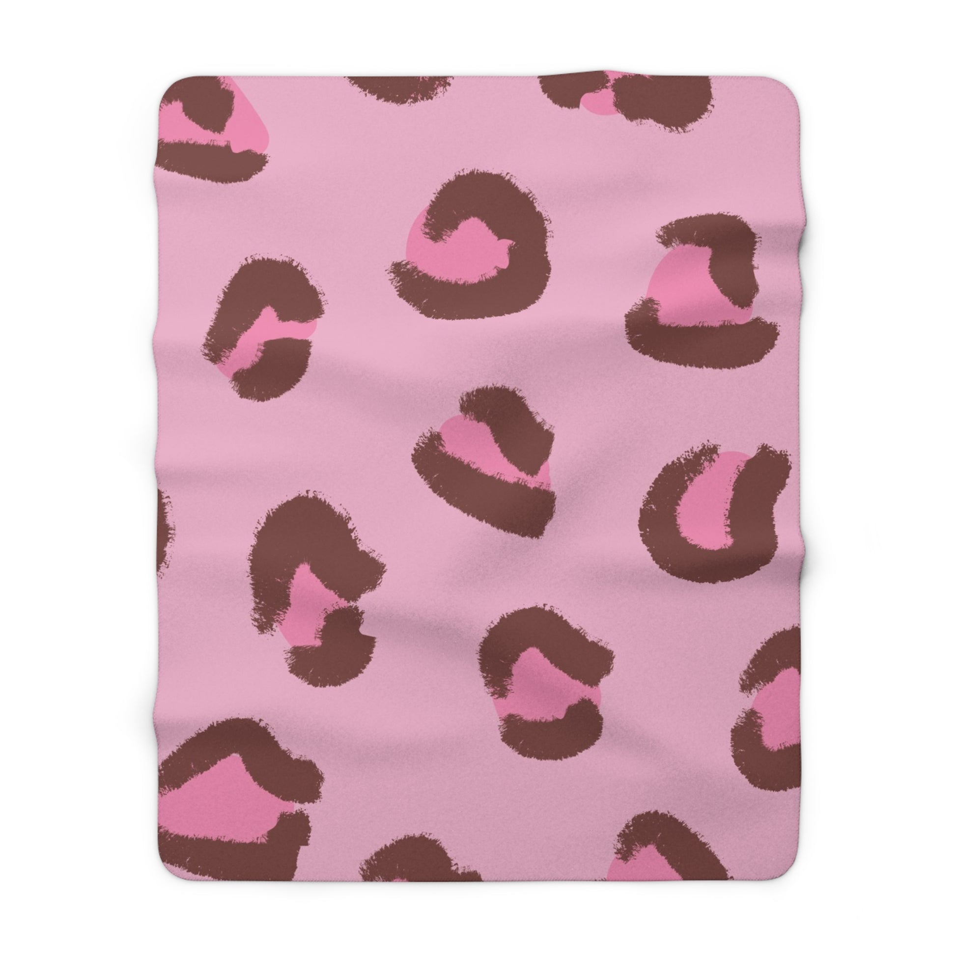 Minimalist Leopard Key Pink  Brown Clear and informative Sherpa Fleece Blanket, Artsulli - Art is Long, Life is Short, Home Decor, Size, 60" × 80", , , , , 82136706017075