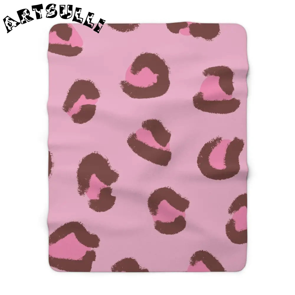 JAKKOUTTHEBXX Cozy Fleece Blanket with Pink Leopard Print 2025