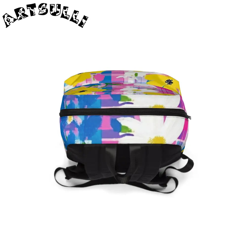JAKKOUTTHEBXX Plaid Garden Pink and Purple Unisex Classic Backpack