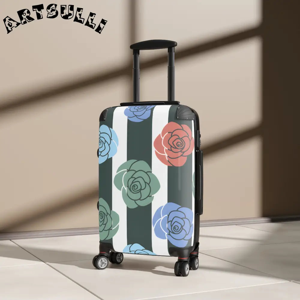 JAKKOUTTHEBXX Stripes x Roses Black and White Suitcase JAKKOUTTHEBXX