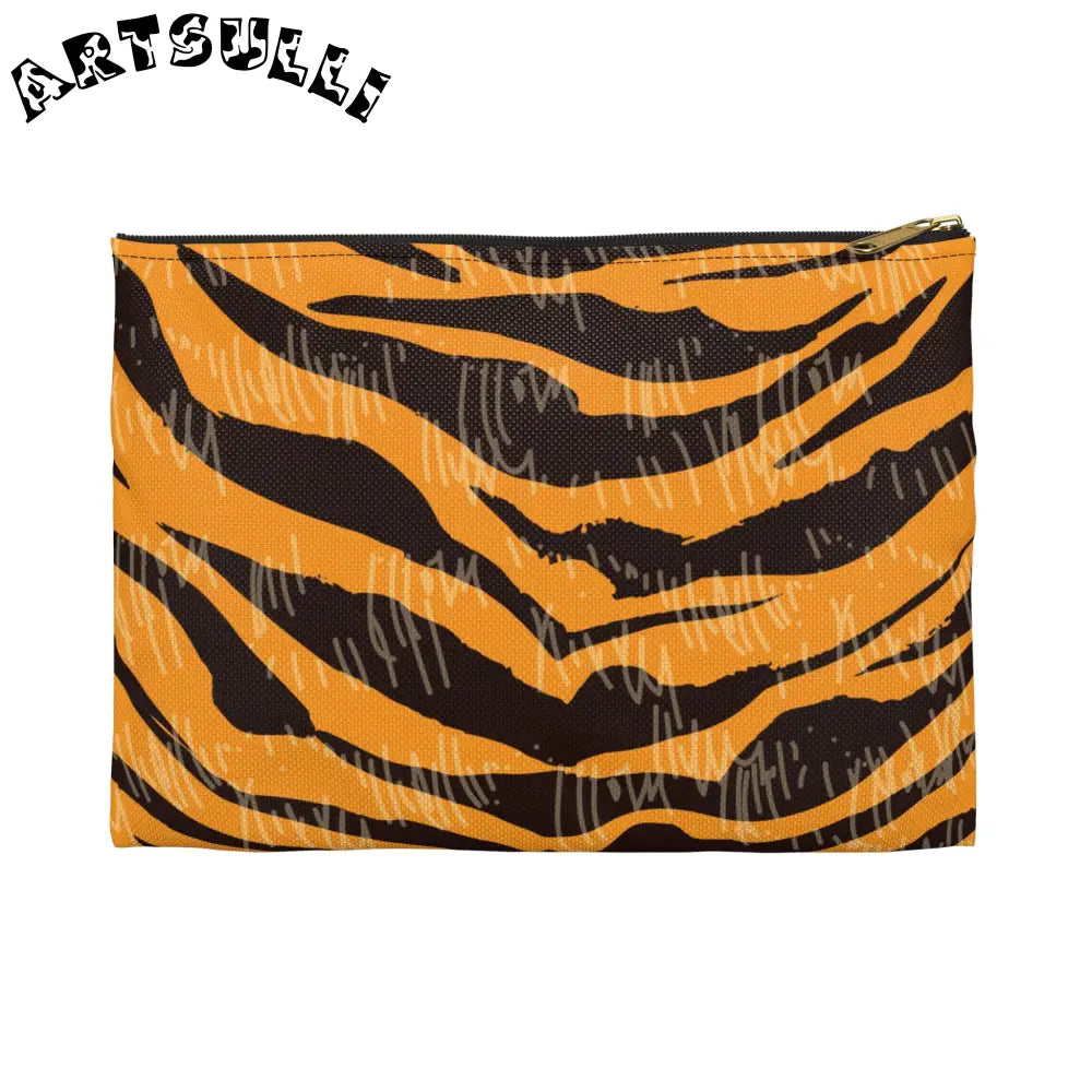 JAKKOUTTHEBXX Tiger Scratches Orange & Black Accessory Pouch