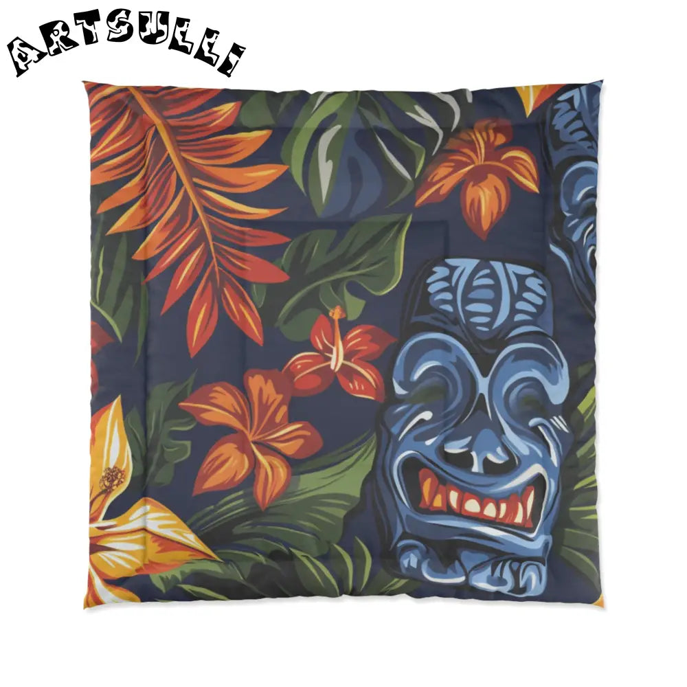 JAKKOUTTHEBXX Tropical Hibiscus and Tiki Comforter 2025