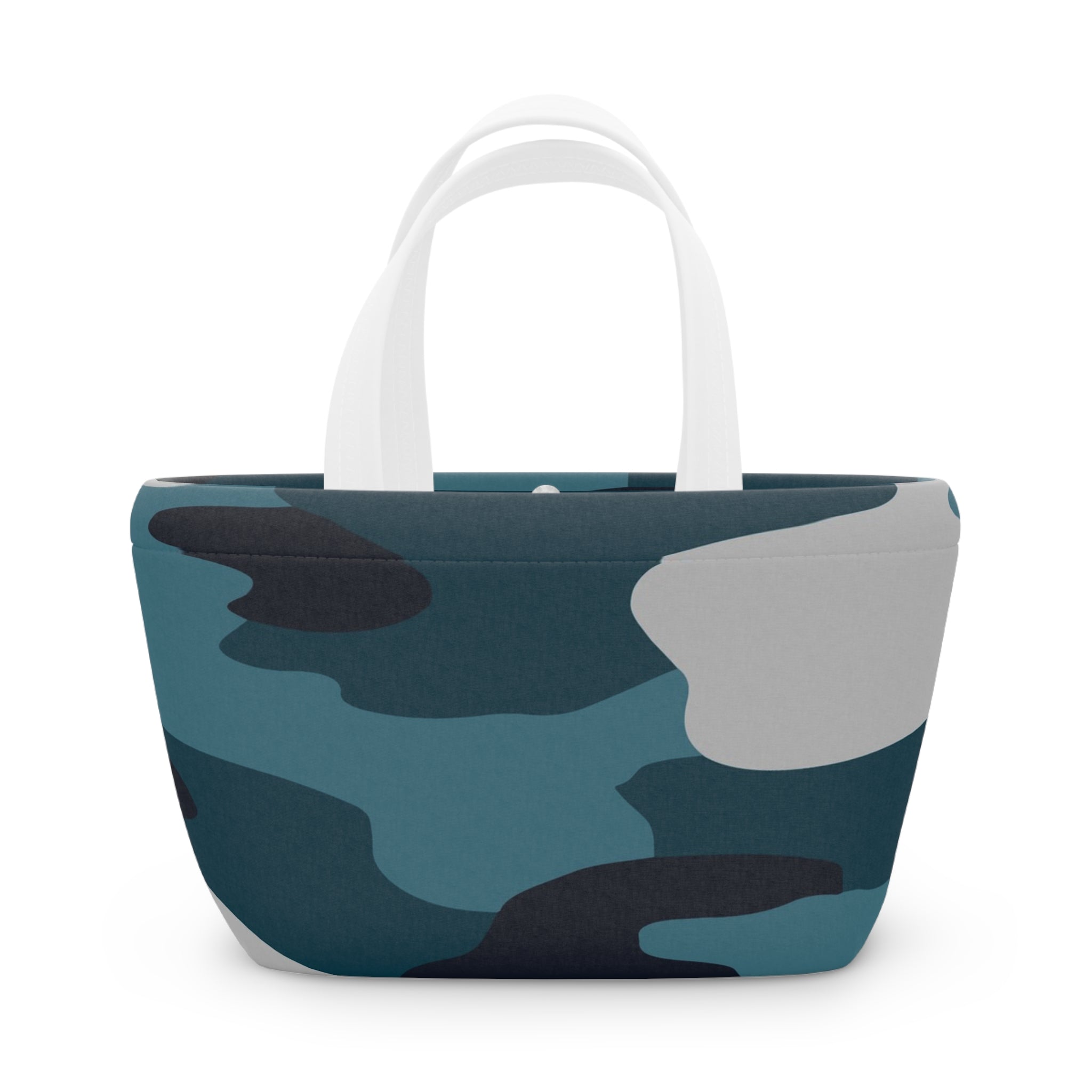 Blue Camouflage Lunch Bag, Artsulli - Art is Long, Life is Short, Bags, Size, 9.3" x 7.7" x 4.7", Color, White, , , 10787293401481
