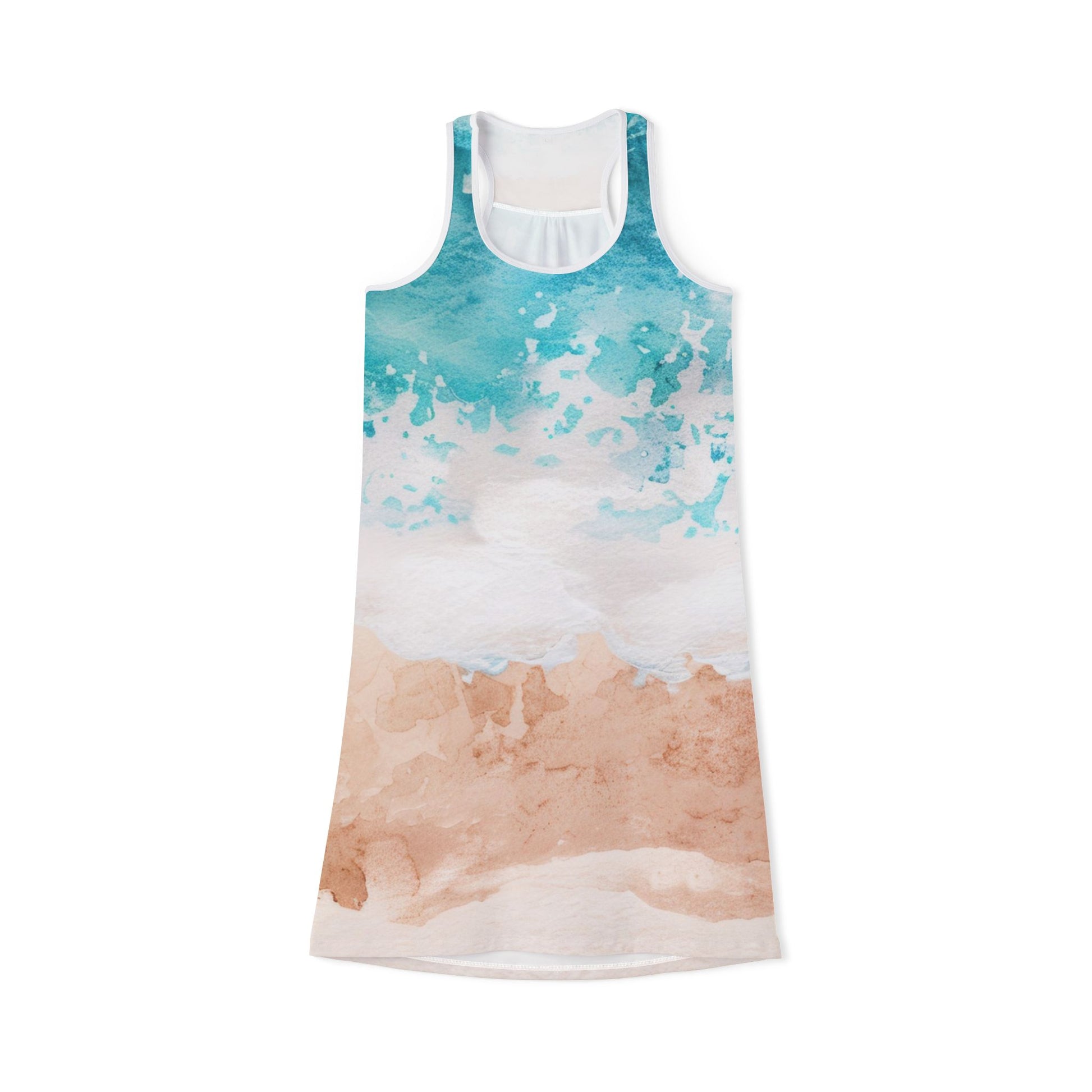 Seashore Women's Racerback Dress (AOP), Artsulli - Art is Long, Life is Short, Tank Top, Size, XS, Color, White, , , 96669653981427306205