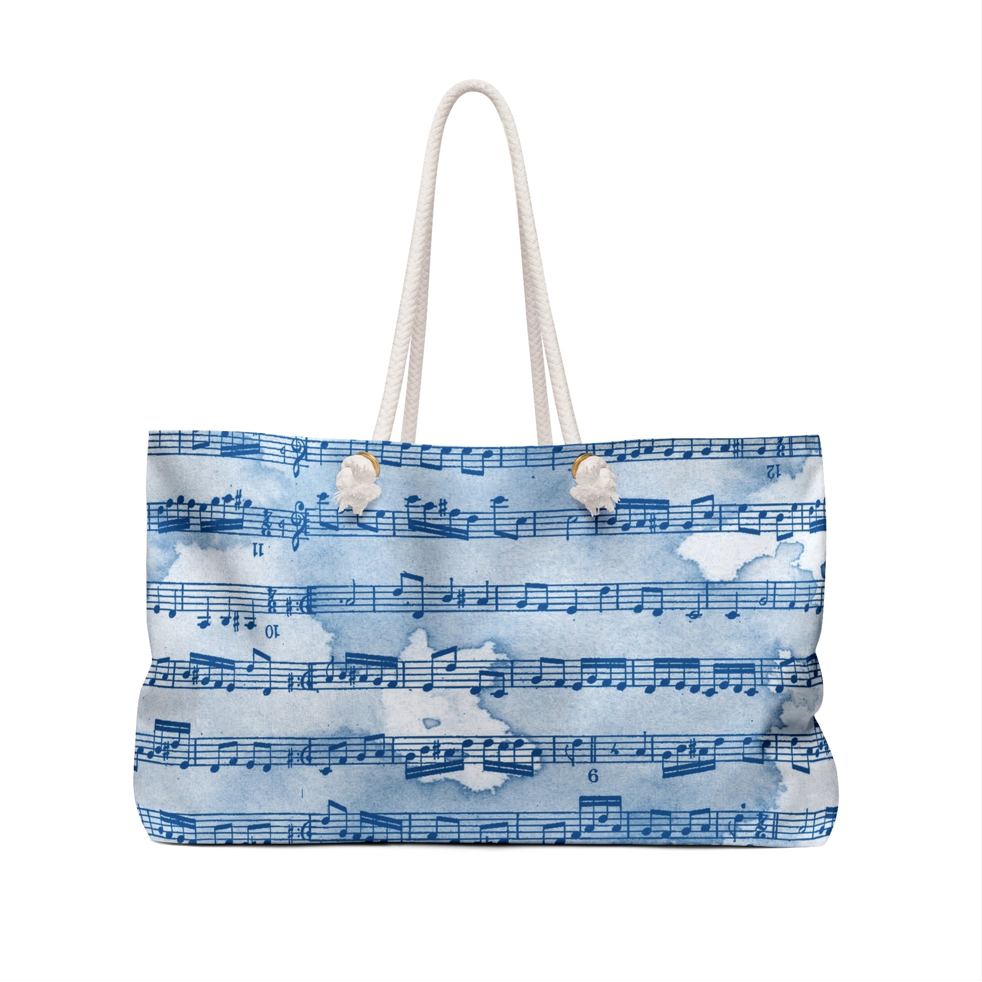 Drip Spill Type Beat Sheet Music Blue Weekender Bag, Artsulli - Art is Long, Life is Short, Bags, , , , , , , 