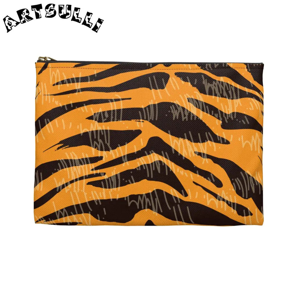 JAKKOUTTHEBXX Tiger Scratches Orange & Black Accessory Pouch