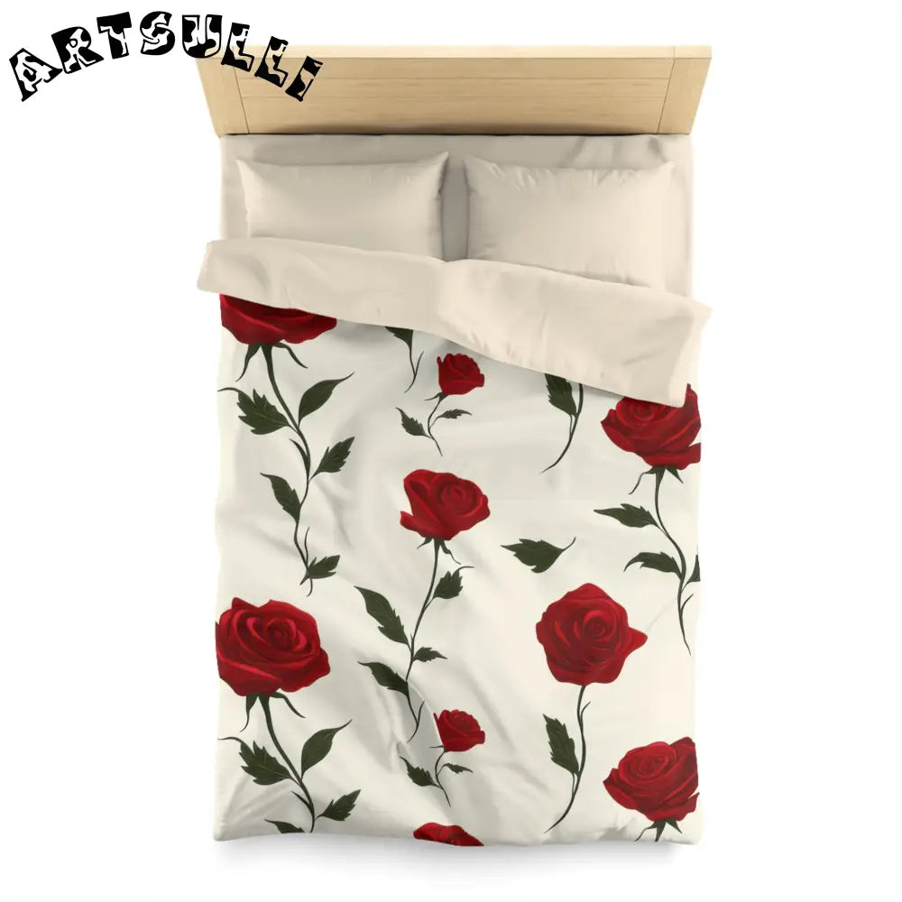 JAKKOUTTHEBXX Red Roses Microfiber Duvet Cover JAKKOUTTHEBXX