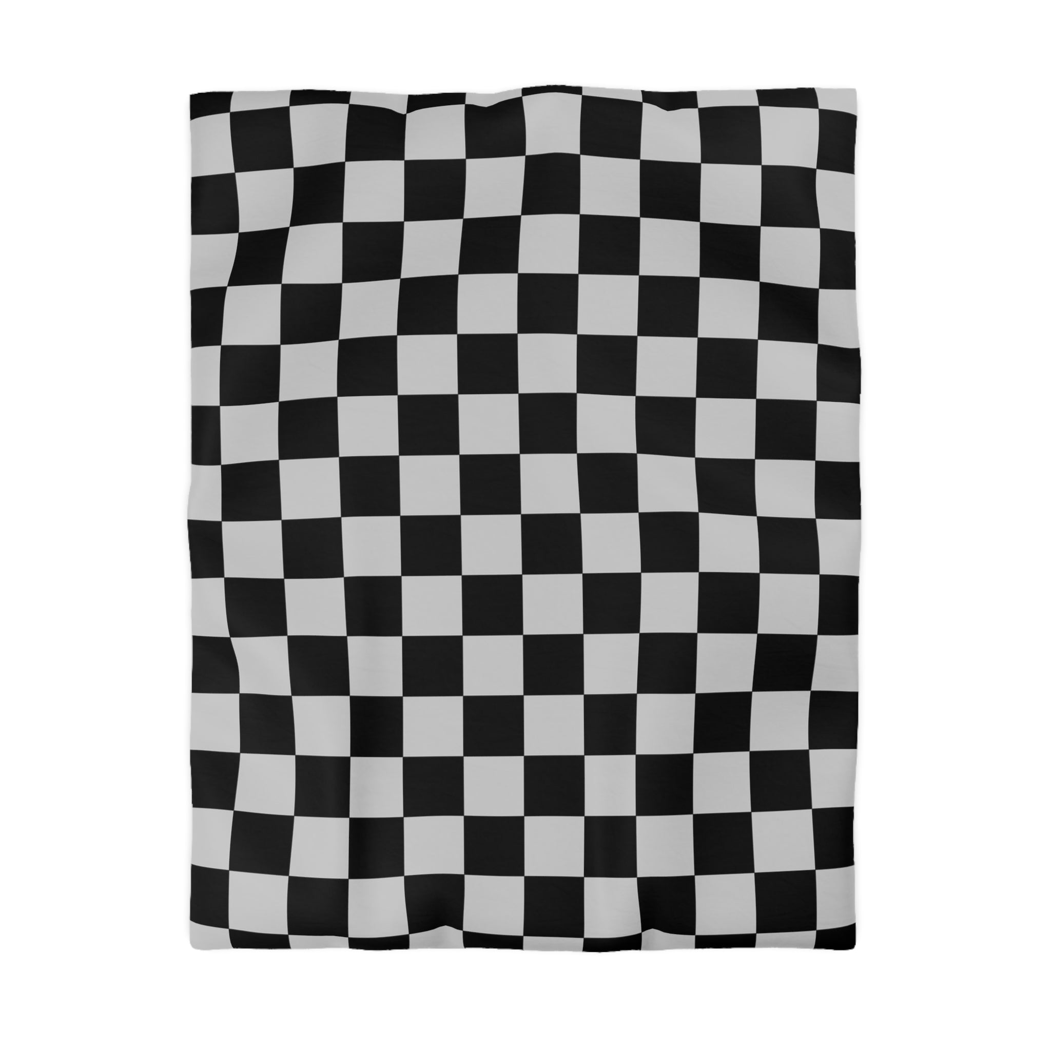 Checkerboard Dada Black and Light Gray Microfiber Duvet Cover, Artsulli - Art is Long, Life is Short, Home Decor, Size, Twin, Color, White, , , 75770409527247450062