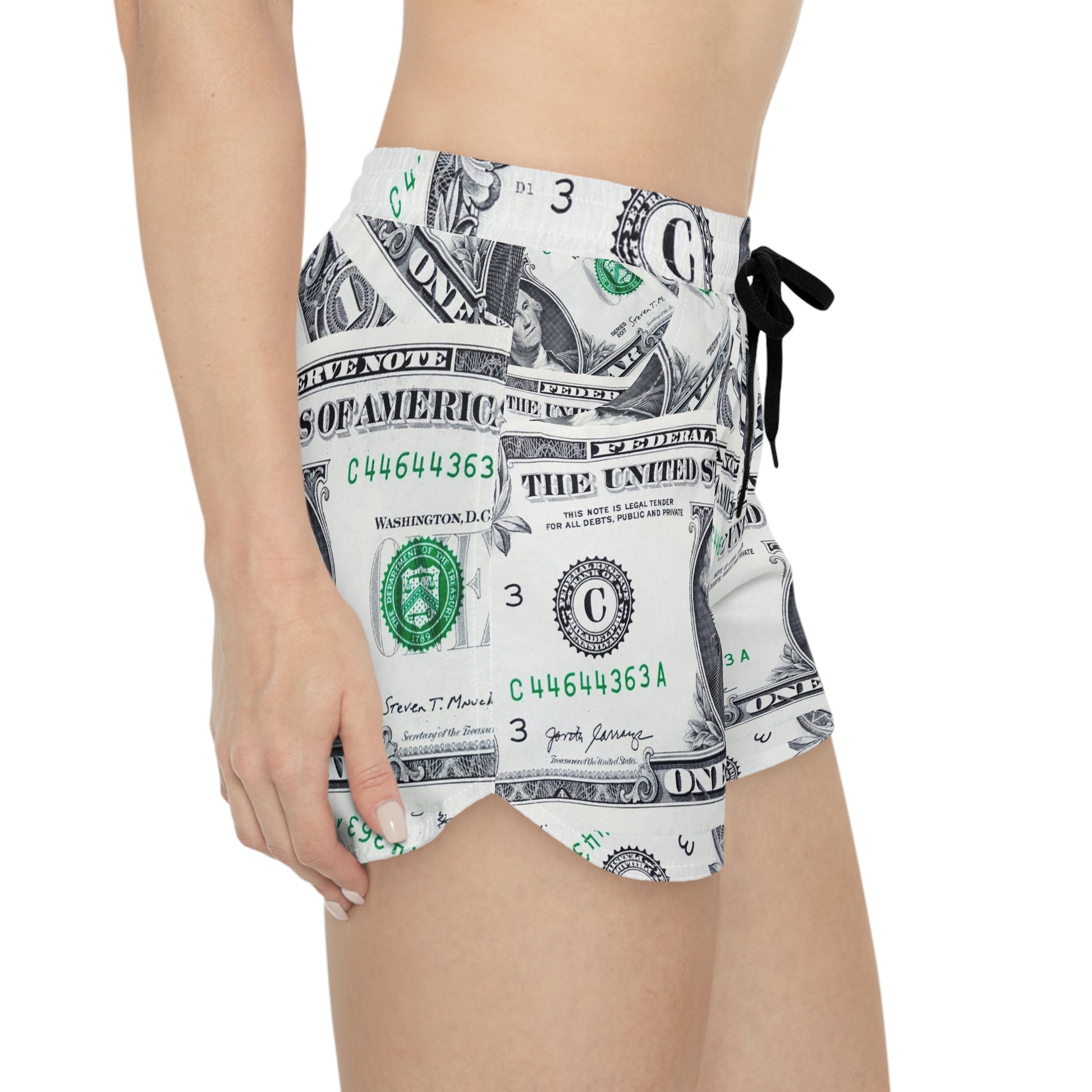 Money Collage Women's Casual Shorts (AOP), Artsulli - Art is Long, Life is Short, All Over Prints, , , , , , , 