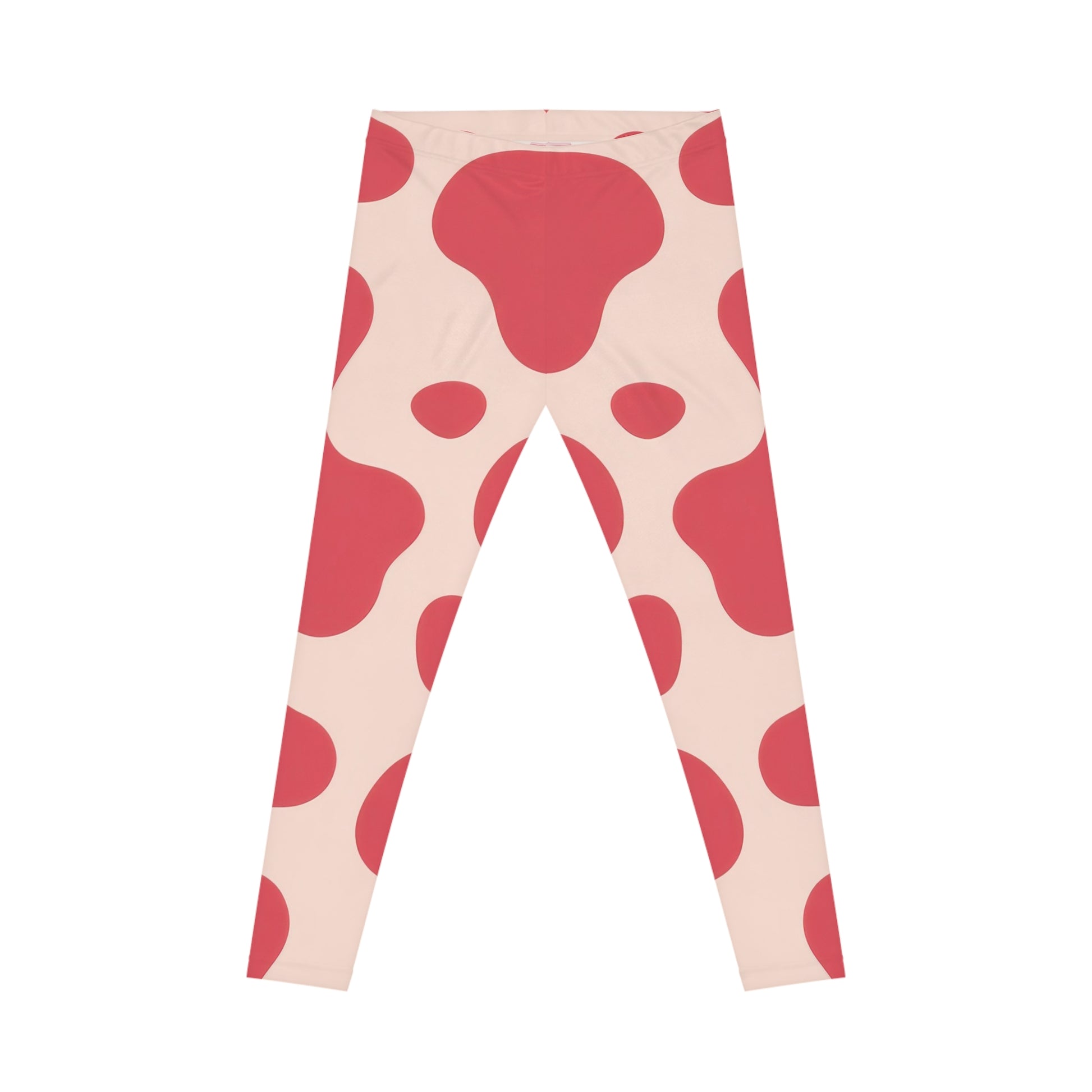 Red Jungle Cow Women's Casual Leggings (AOP), Artsulli - Art is Long, Life is Short, All Over Prints, Size, XS, Color, Seam thread color automatically matched to design, , , 63273669837727264311
