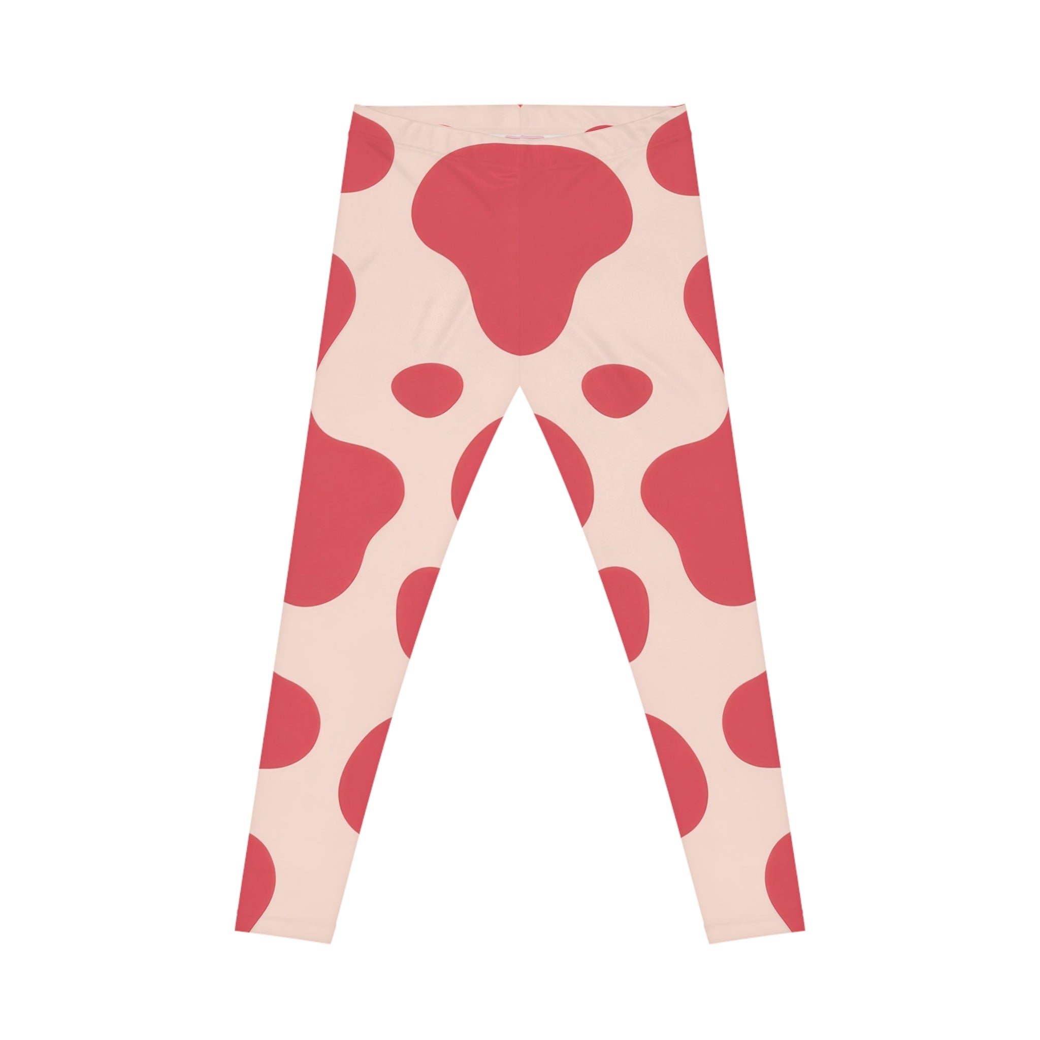 Red Jungle Cow Women's Casual Leggings (AOP), Artsulli - Art is Long, Life is Short, All Over Prints, Size, XS, Color, Seam thread color automatically matched to design, , , 63273669837727264311