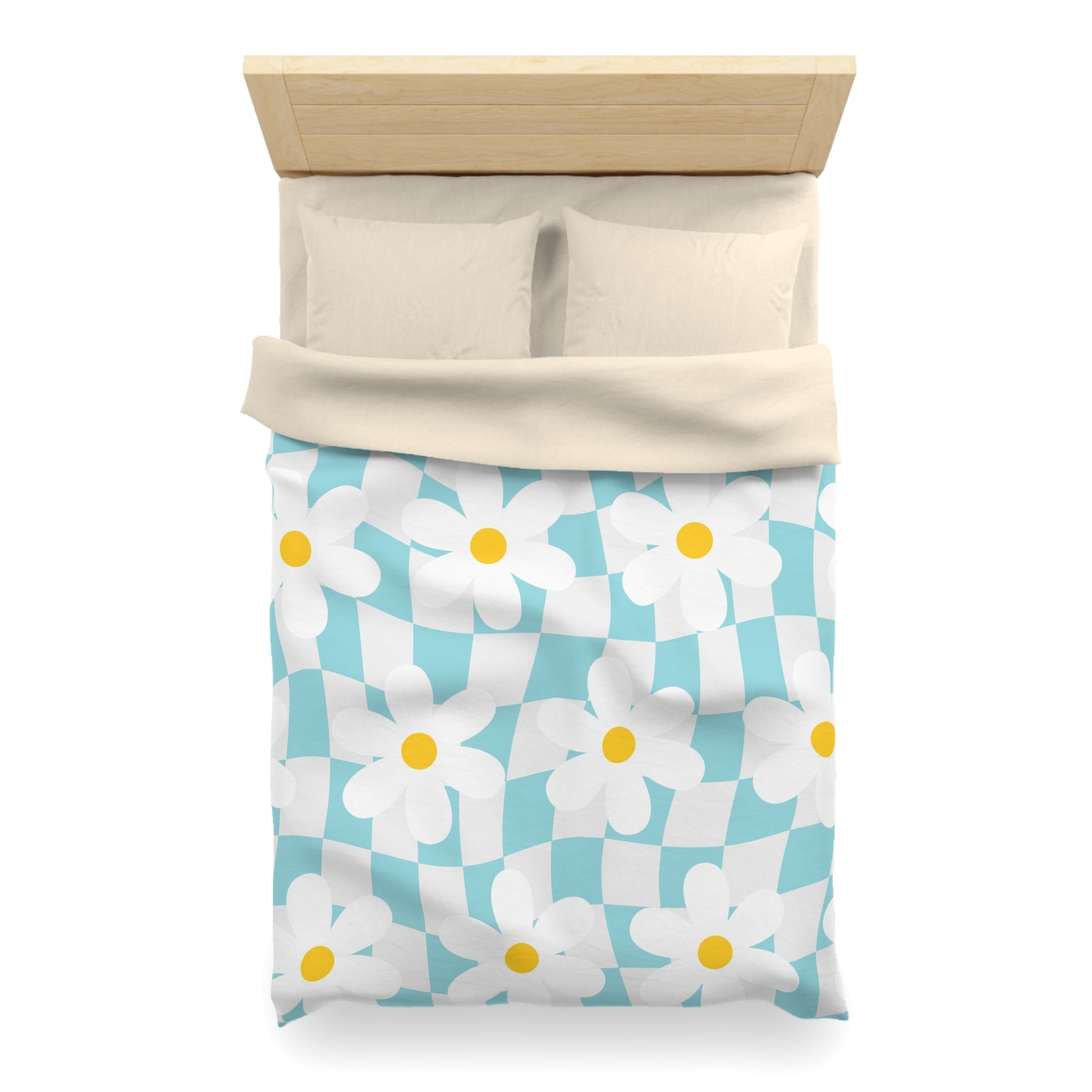 Trippy Check Garden Microfiber Duvet Cover, Artsulli - Art is Long, Life is Short, Home Decor, , , , , , , 
