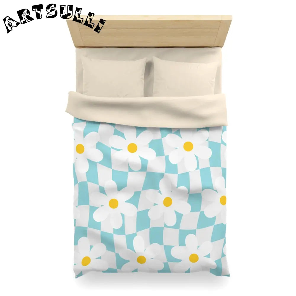 JAKKOUTTHEBXX Trippy Check Garden Microfiber Duvet Cover