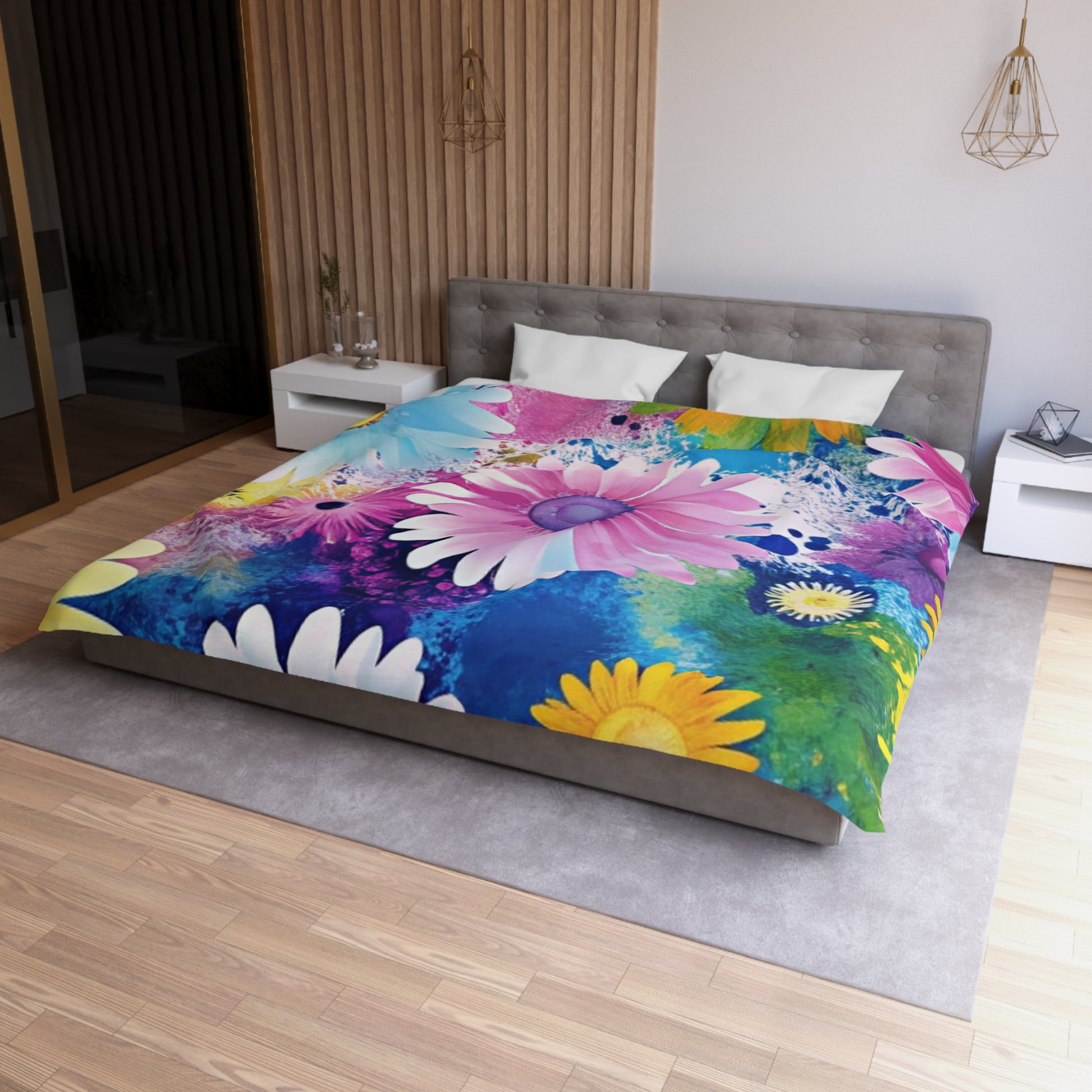 Magical Flower Explosion Multi-Color Microfiber Duvet Cover, Artsulli - Art is Long, Life is Short, Home Decor, , , , , , , 