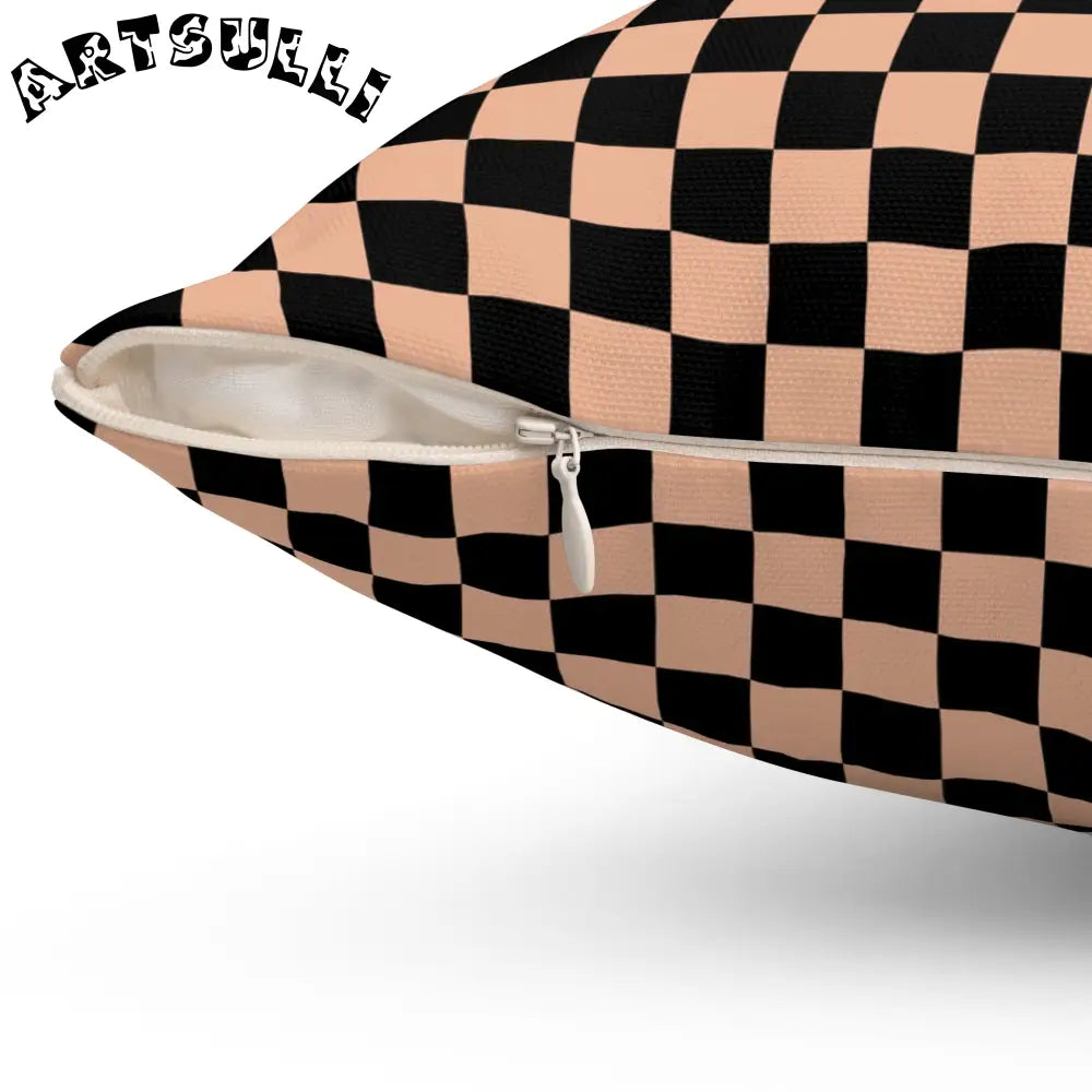 JAKKOUTTHEBXX Checkerboard II Soft Orange and Black Spun Polyester