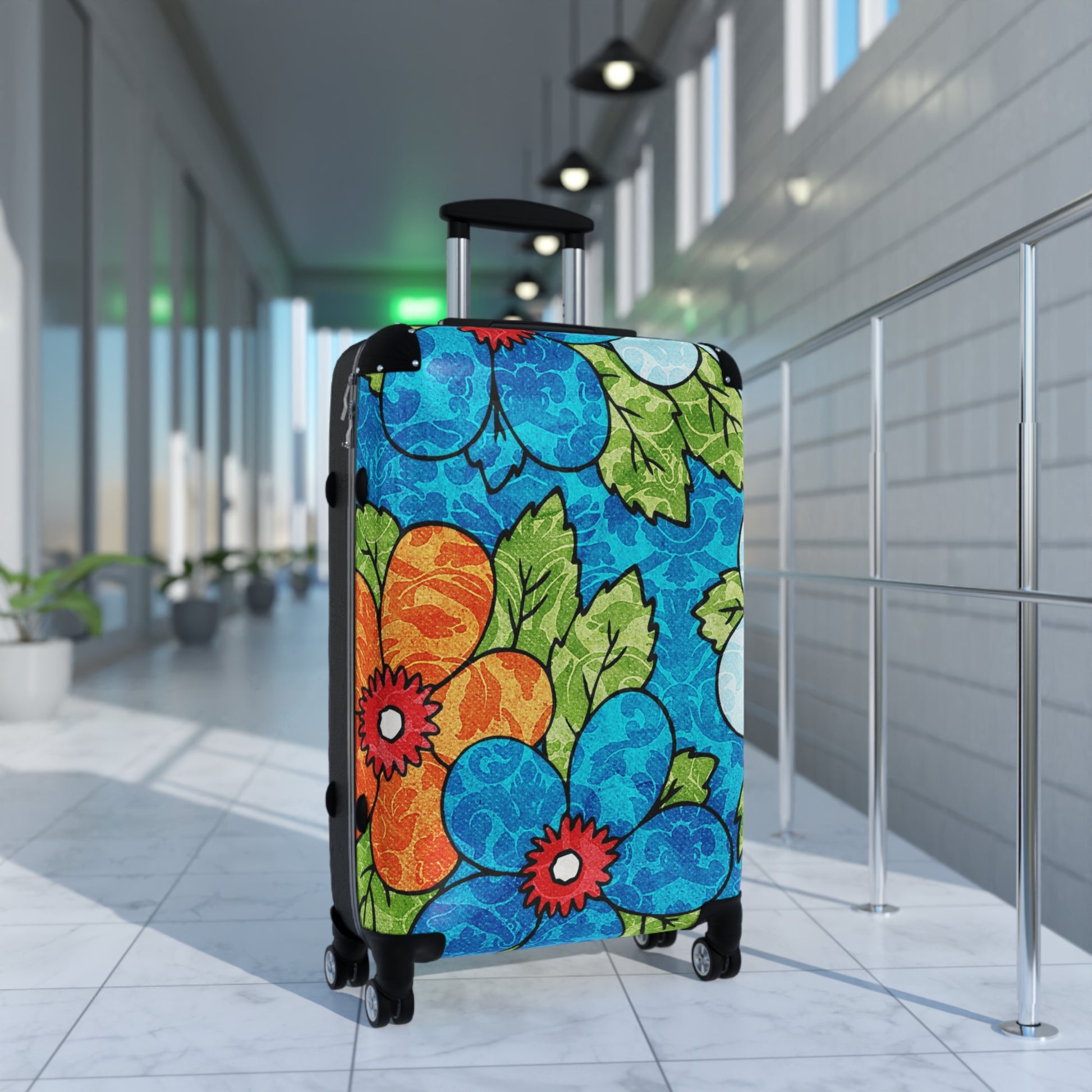 Blue Orange Groovy Suitcase, Artsulli - Art is Long, Life is Short, Bags, , , , , , , 