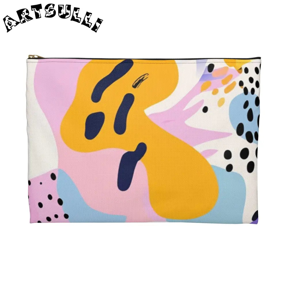 JAKKOUTTHEBXX Colorful Abstract Dots and Shapes Accessory Pouch