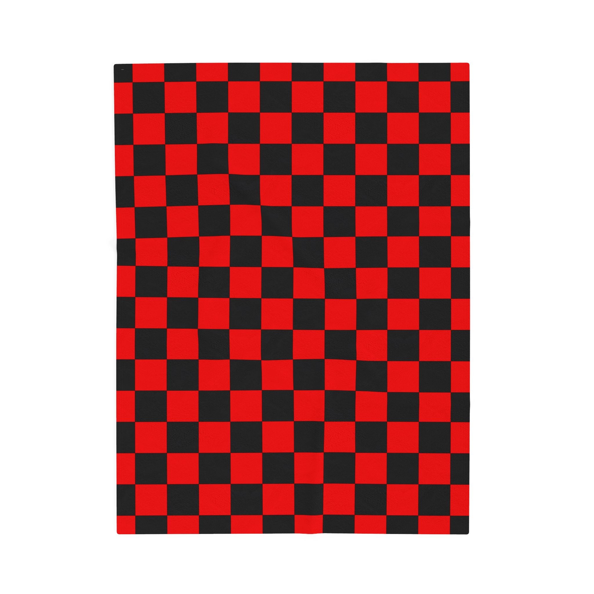 Checkerboard Red and Black Velveteen Plush Blanket, Artsulli - Art is Long, Life is Short, All Over Prints, Size, 30" × 40", , , , , 11852688576040348706
