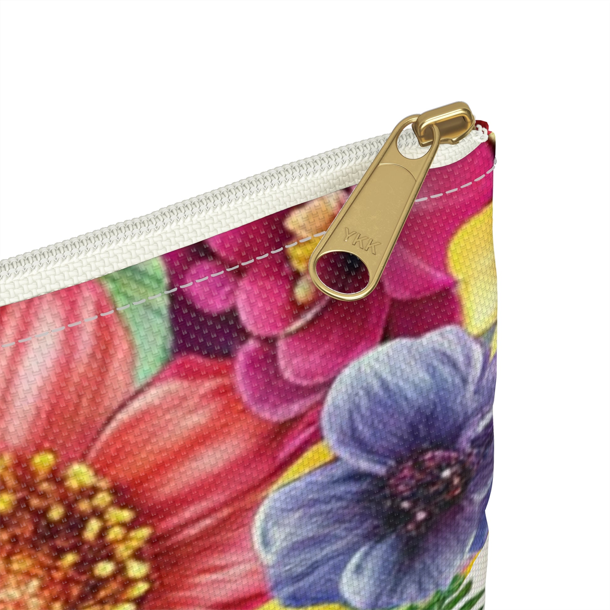 Floral Stripe 4K Accessory Pouch, Artsulli - Art is Long, Life is Short, Bags, , , , , , , 