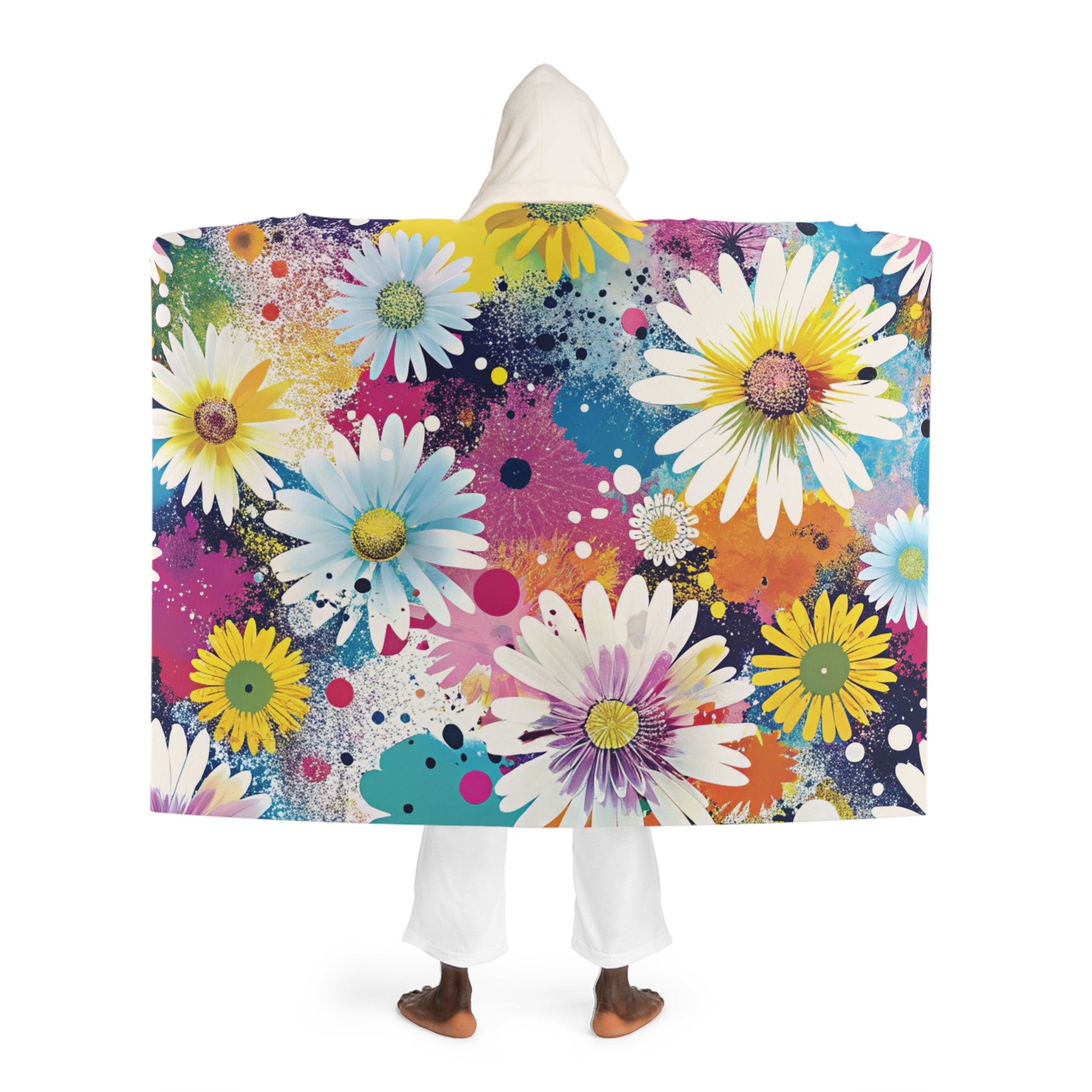 Magical Flower Explosion II Multi-Color Hooded Sherpa Fleece Blanket, Artsulli - Art is Long, Life is Short, All Over Prints, , , , , , , 