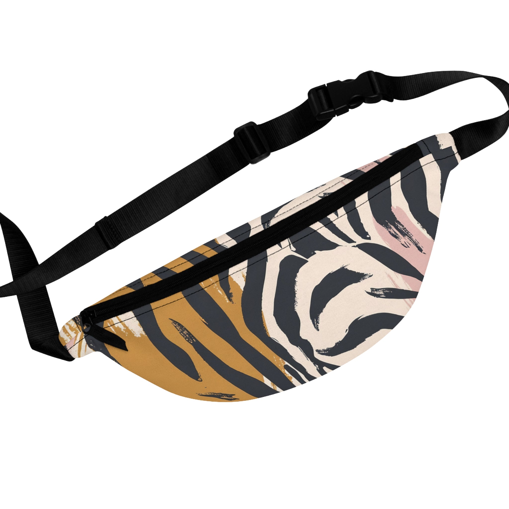 Zebra Brush Strokes Fanny Pack, Artsulli - Art is Long, Life is Short, Bags, Size, One size, , , , , 17523593614766