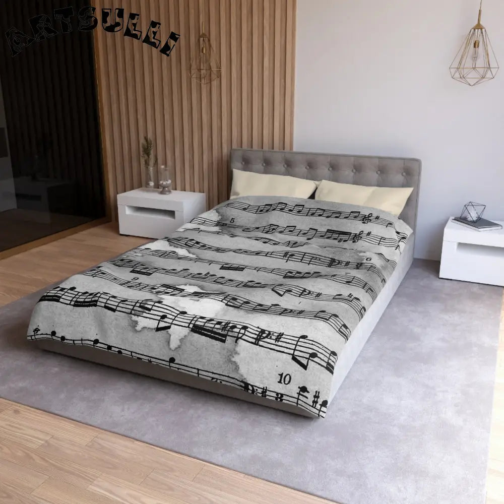 JAKKOUTTHEBXX Distressed Sheet Music Duvet Cover 2025