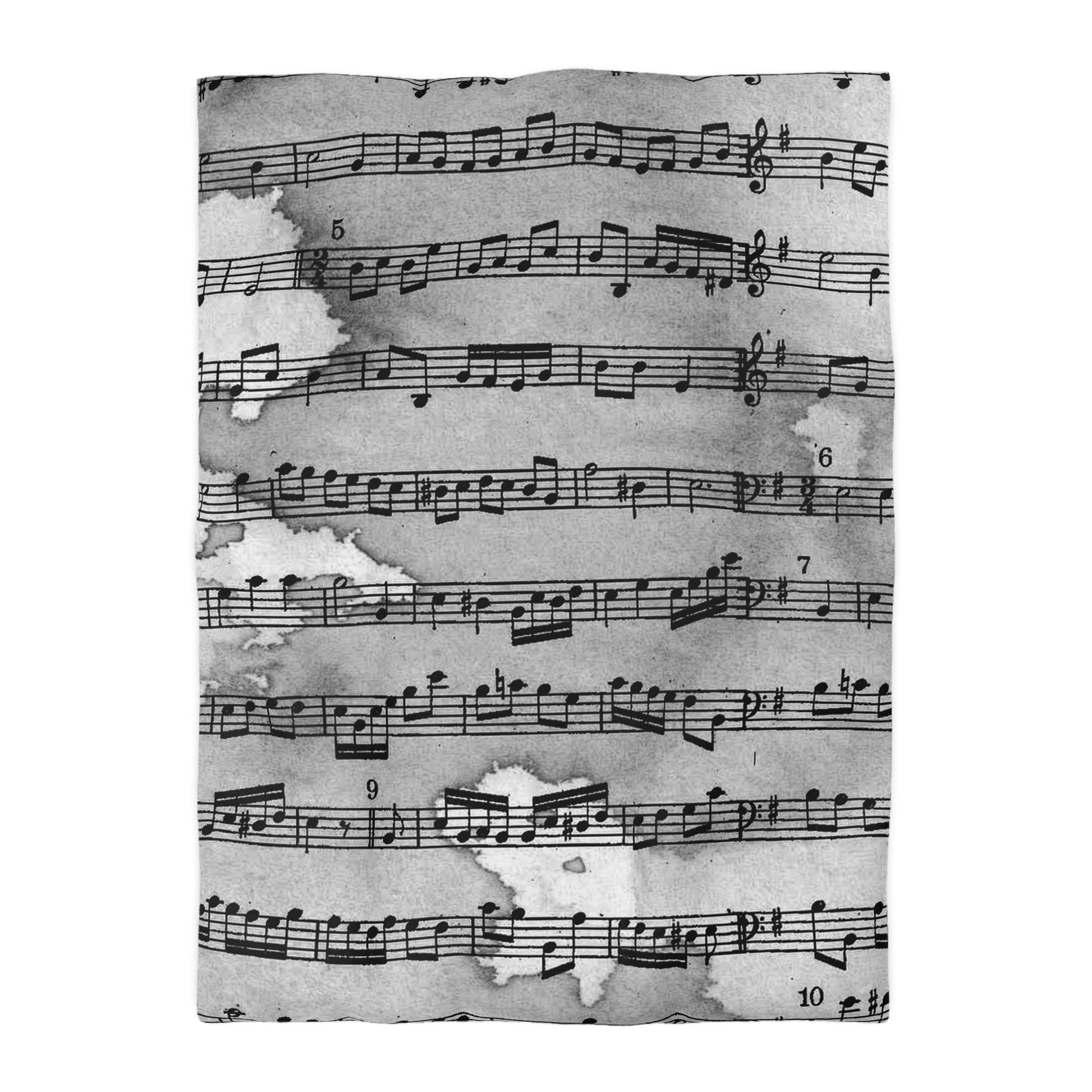 Drip Spill Type Beat Sheet Music Black Microfiber Duvet Cover, Artsulli - Art is Long, Life is Short, Home Decor, Size, Twin XL, Color, Cream, , , 17774803662722899851