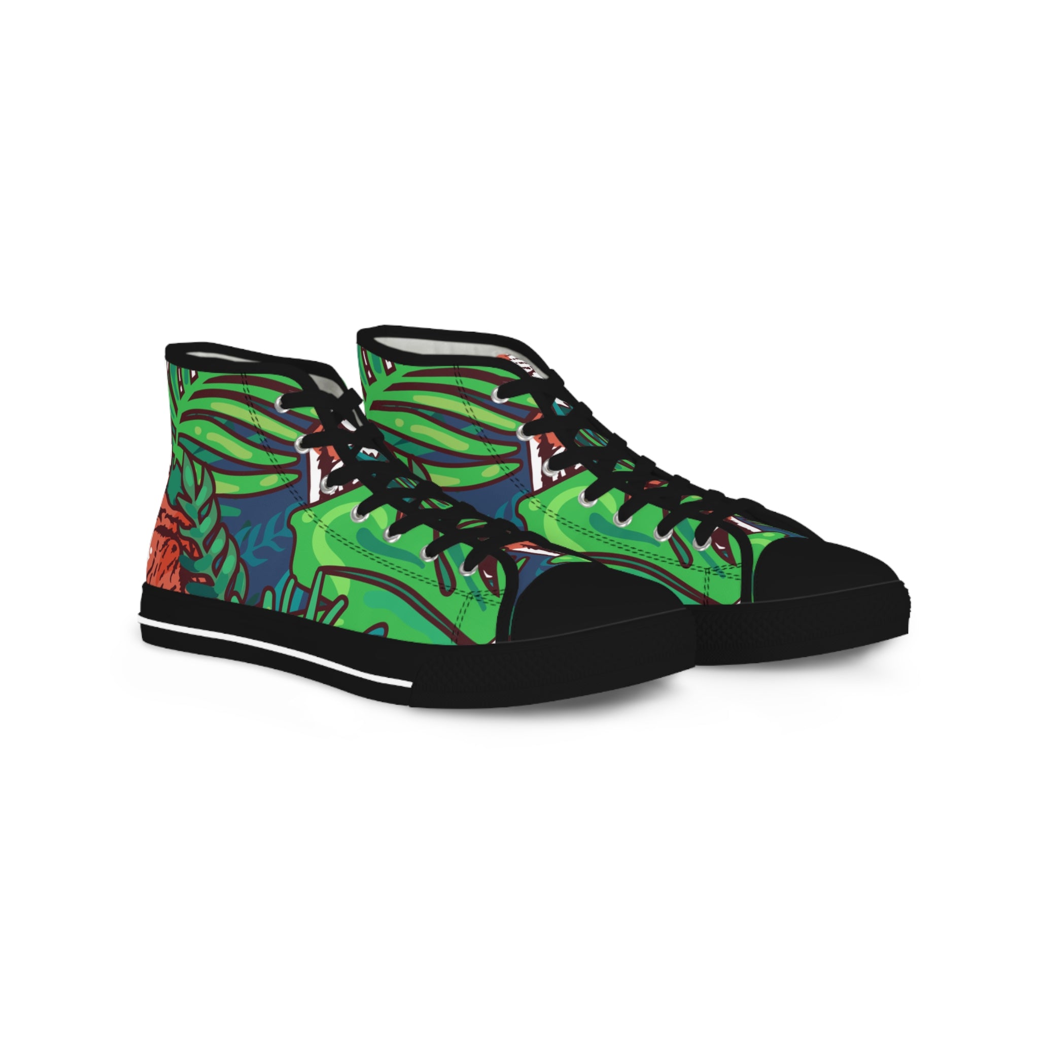 Tropical Jungle Tigers II Men's High Top Sneakers, Artsulli - Art is Long, Life is Short, Shoes, Size, US 5, Color, Black sole, , , 14937823354562