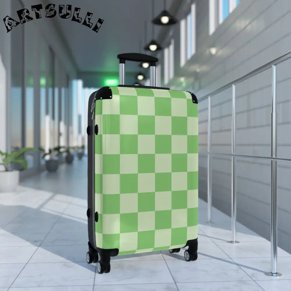 JAKKOUTTHEBXX Checkerboard Green Suitcase JAKKOUTTHEBXX Artsulli