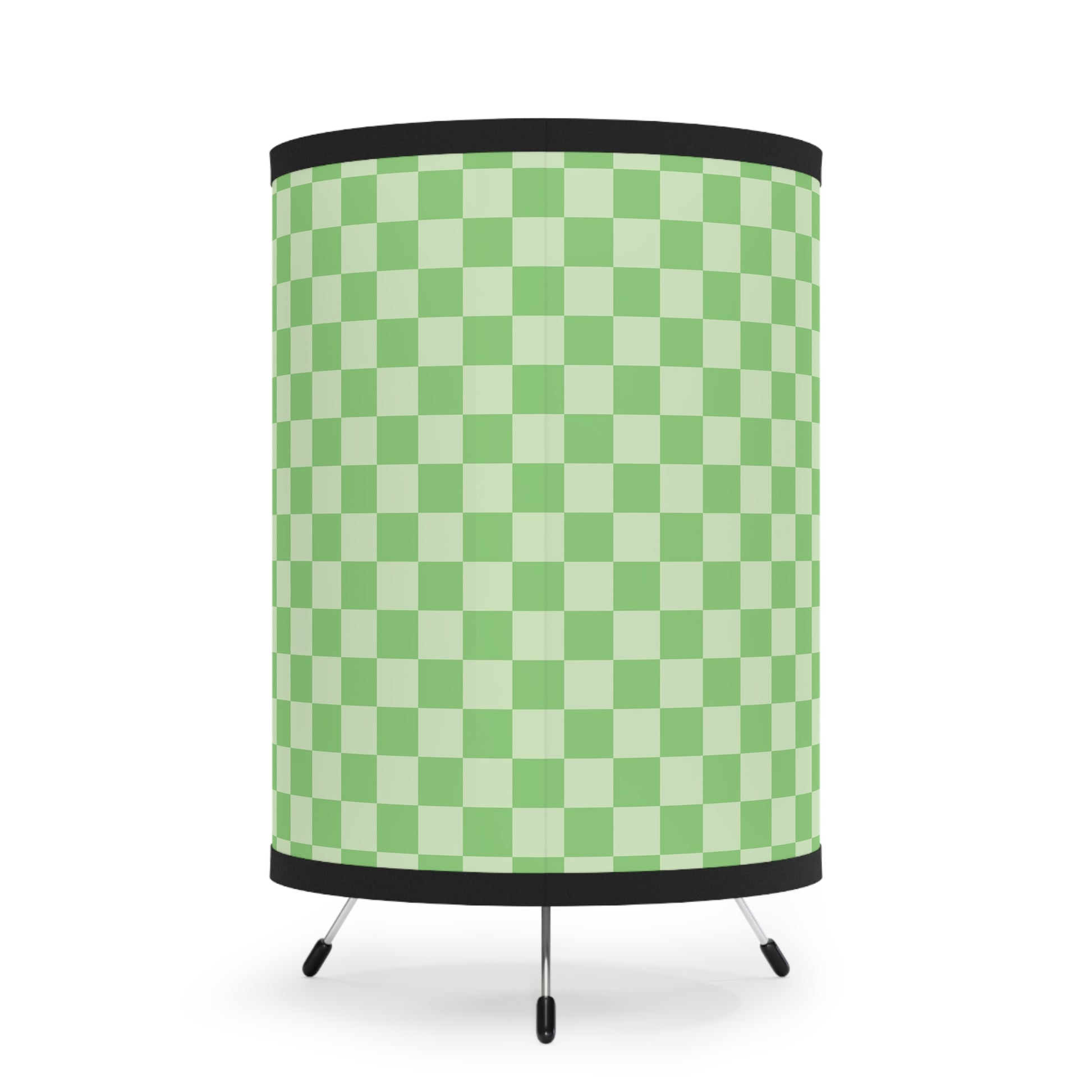 Checkerboard Green Tripod Lamp with High-Res Printed Shade, US\CA plug, Artsulli - Art is Long, Life is Short, Home Decor, , , , , , , 