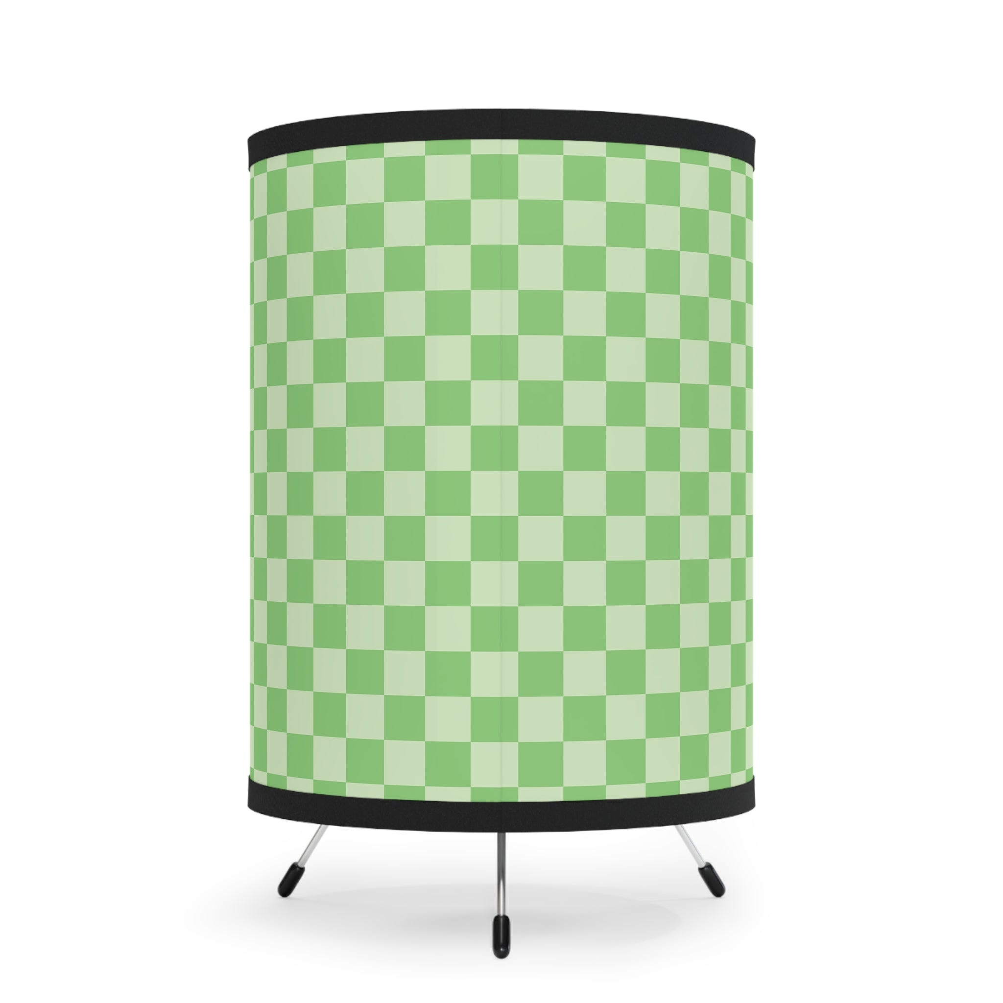 Checkerboard Green Tripod Lamp with High-Res Printed Shade, US\CA plug, Artsulli - Art is Long, Life is Short, Home Decor, , , , , , , 