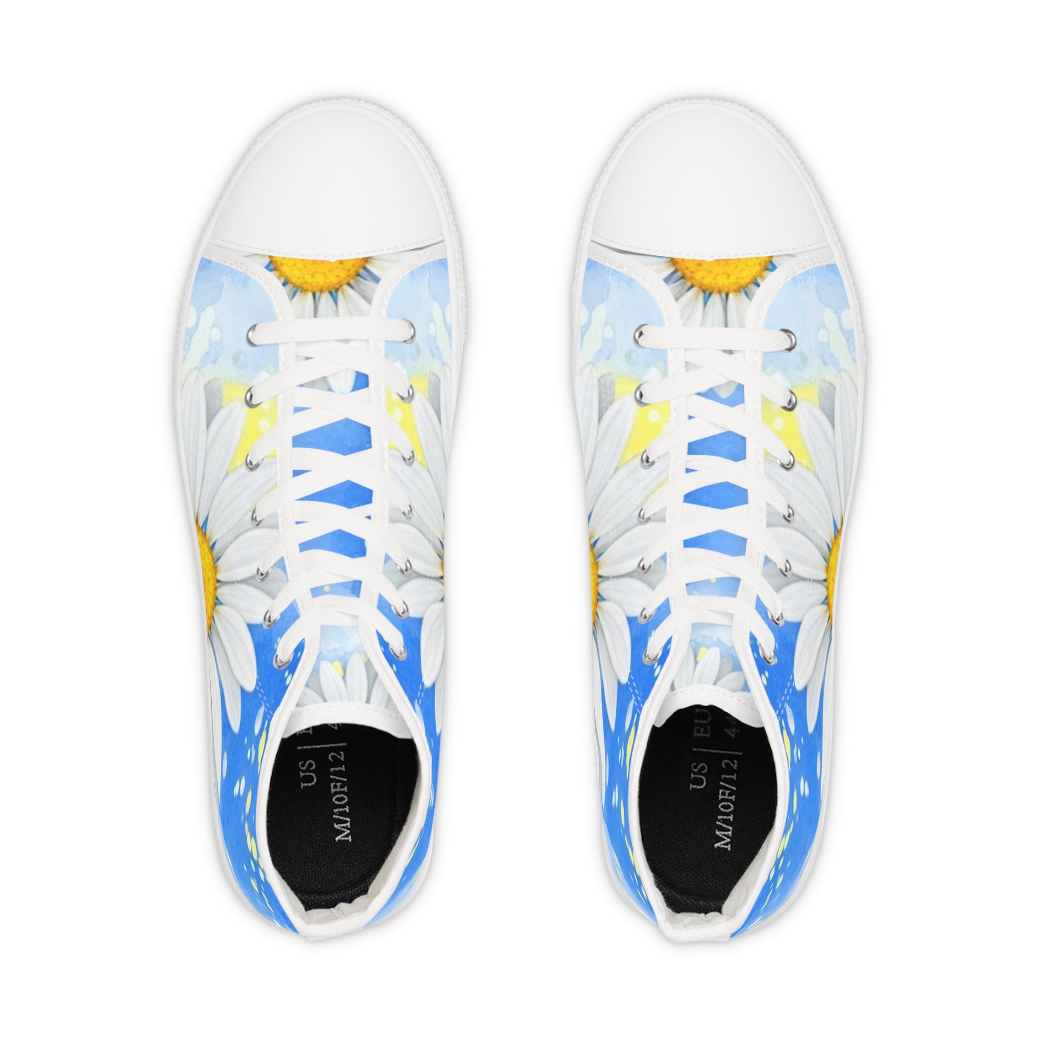 Daisies Men's High Top Sneakers, Artsulli - Art is Long, Life is Short, Shoes, , , , , , , 