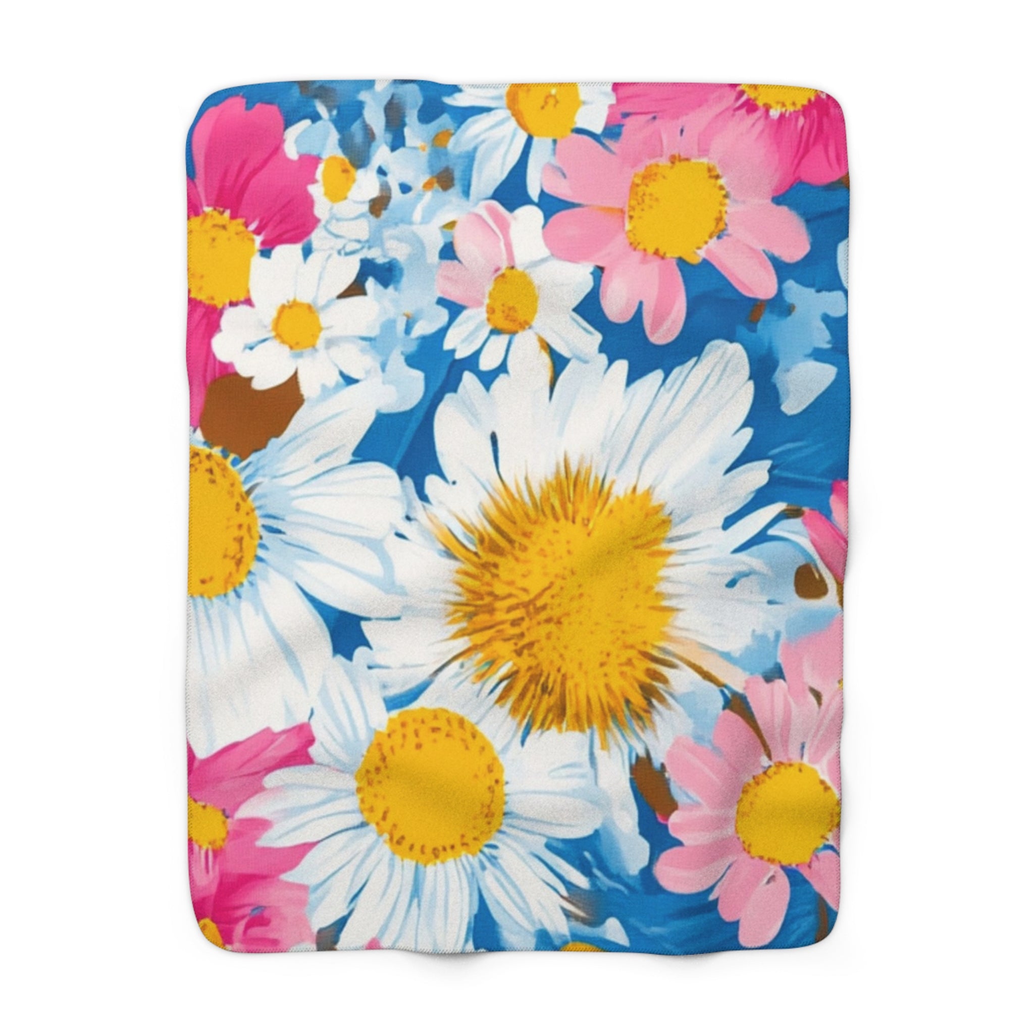 CDG Daisy Dream Blue Sherpa Fleece Blanket, Artsulli - Art is Long, Life is Short, Home Decor, Size, 50" × 60", , , , , 22388817266976
