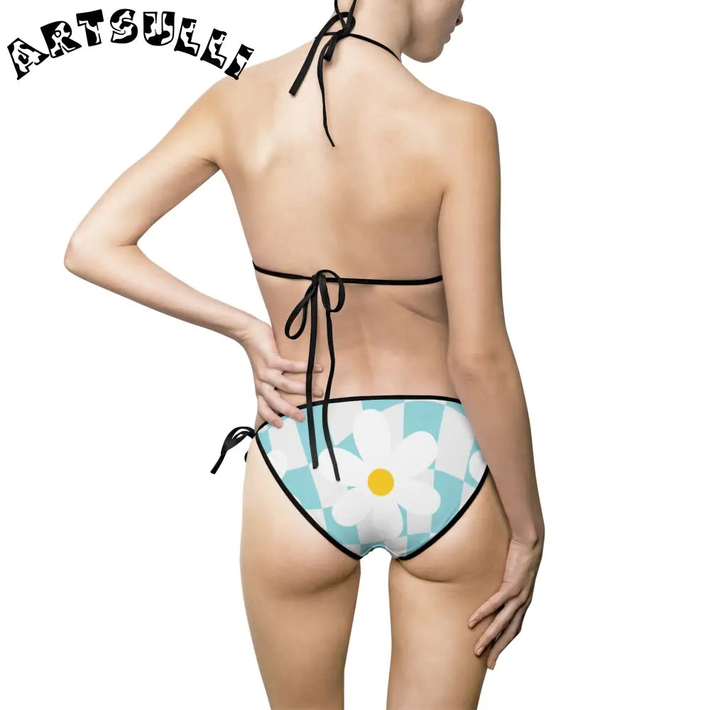 JAKKOUTTHEBXX Trippy Check Garden Women’s Bikini Swimsuit (AOP)