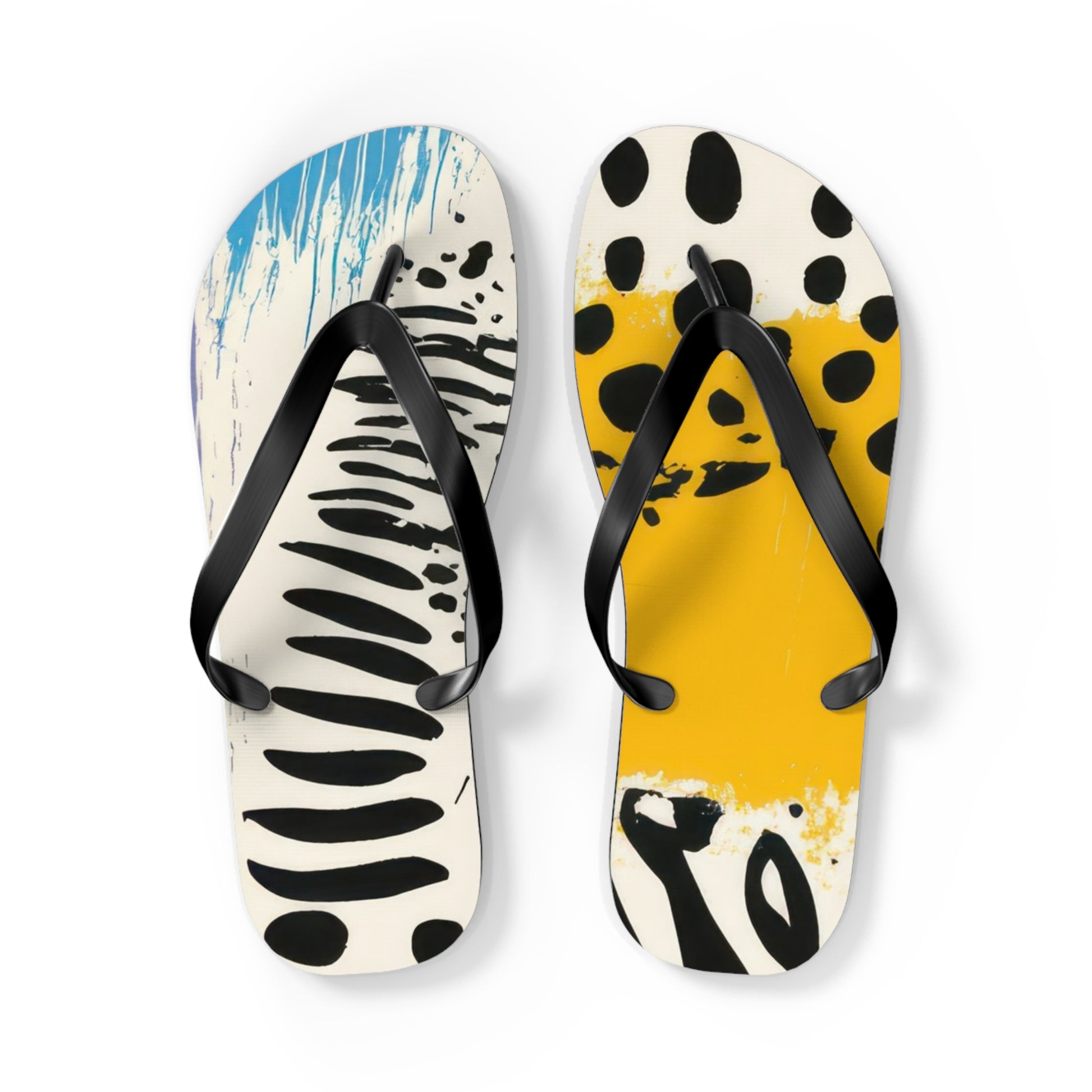 Rae Zebra Rhapsody Flip Flops, Artsulli - Art is Long, Life is Short, Shoes, Size, L, Color, Black sole, , , 97845610510306